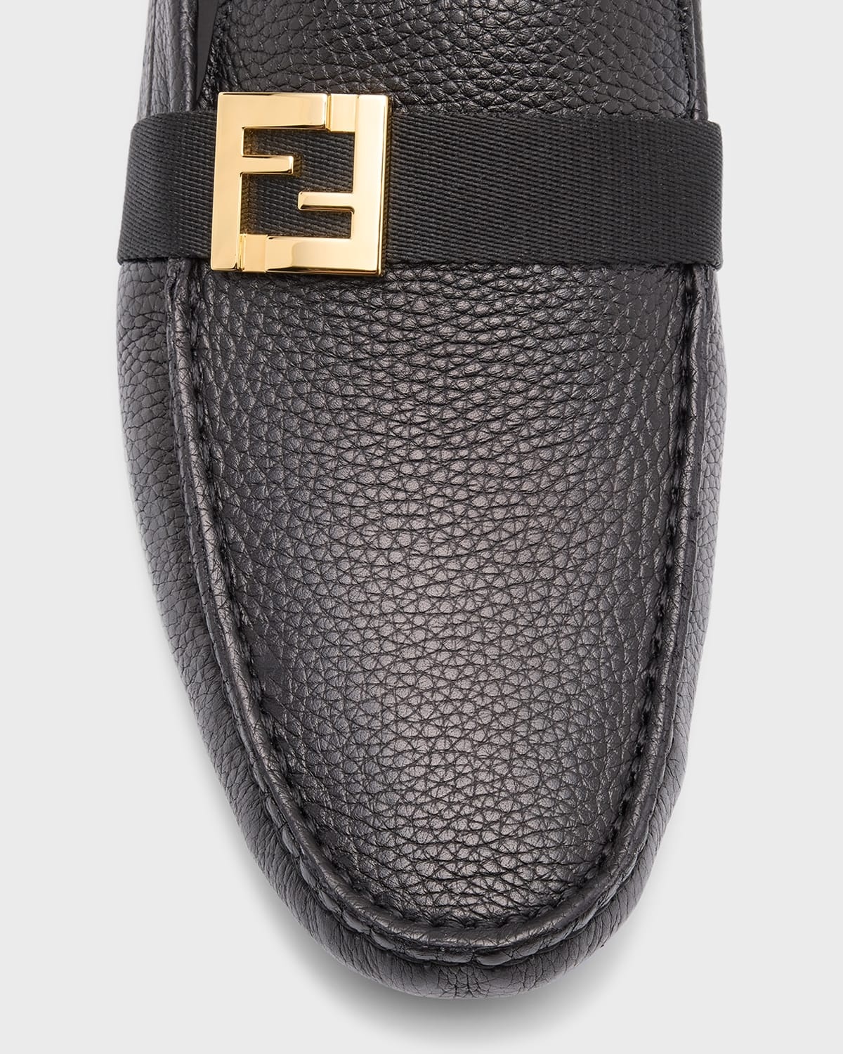 Men's FF-Buckle Leather Driving Shoes - 5