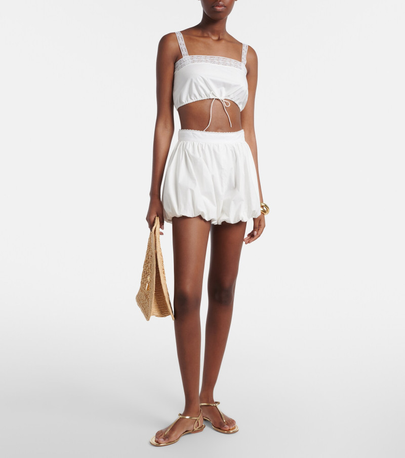 Renee lace-trimmed cotton crop top 5