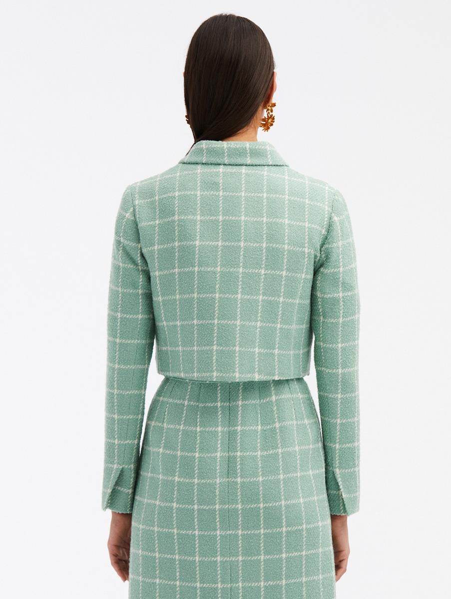 BOUCLE WINDOWPANE TWEED JACKET - 3