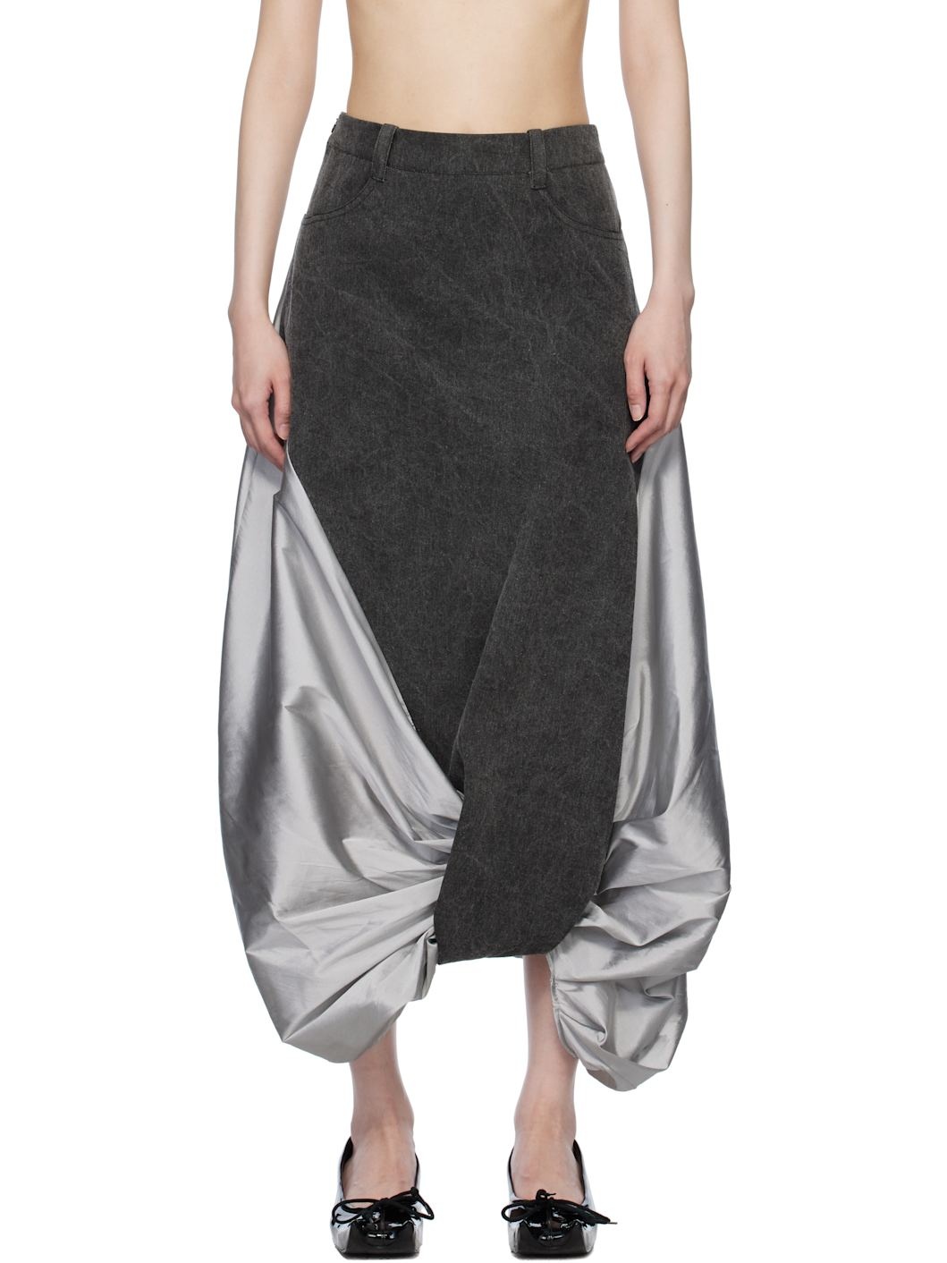 Gray Boletus Midi Skirt - 1