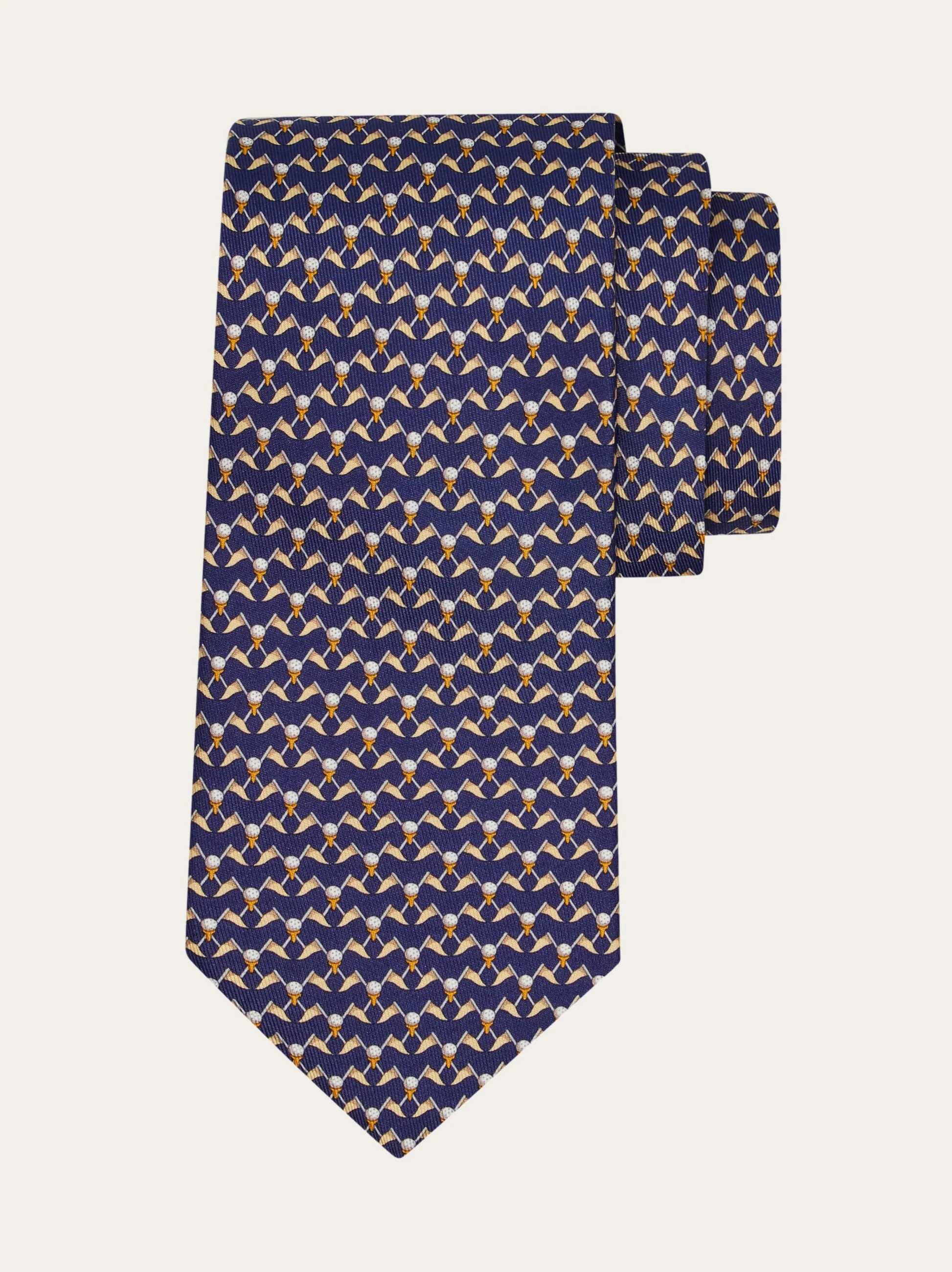 Club print silk tie - 1
