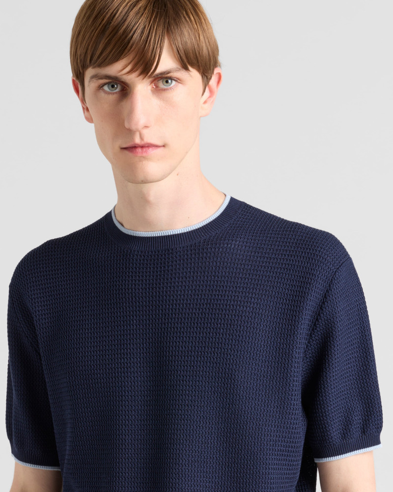 Short-sleeved silk and cotton sweater 4