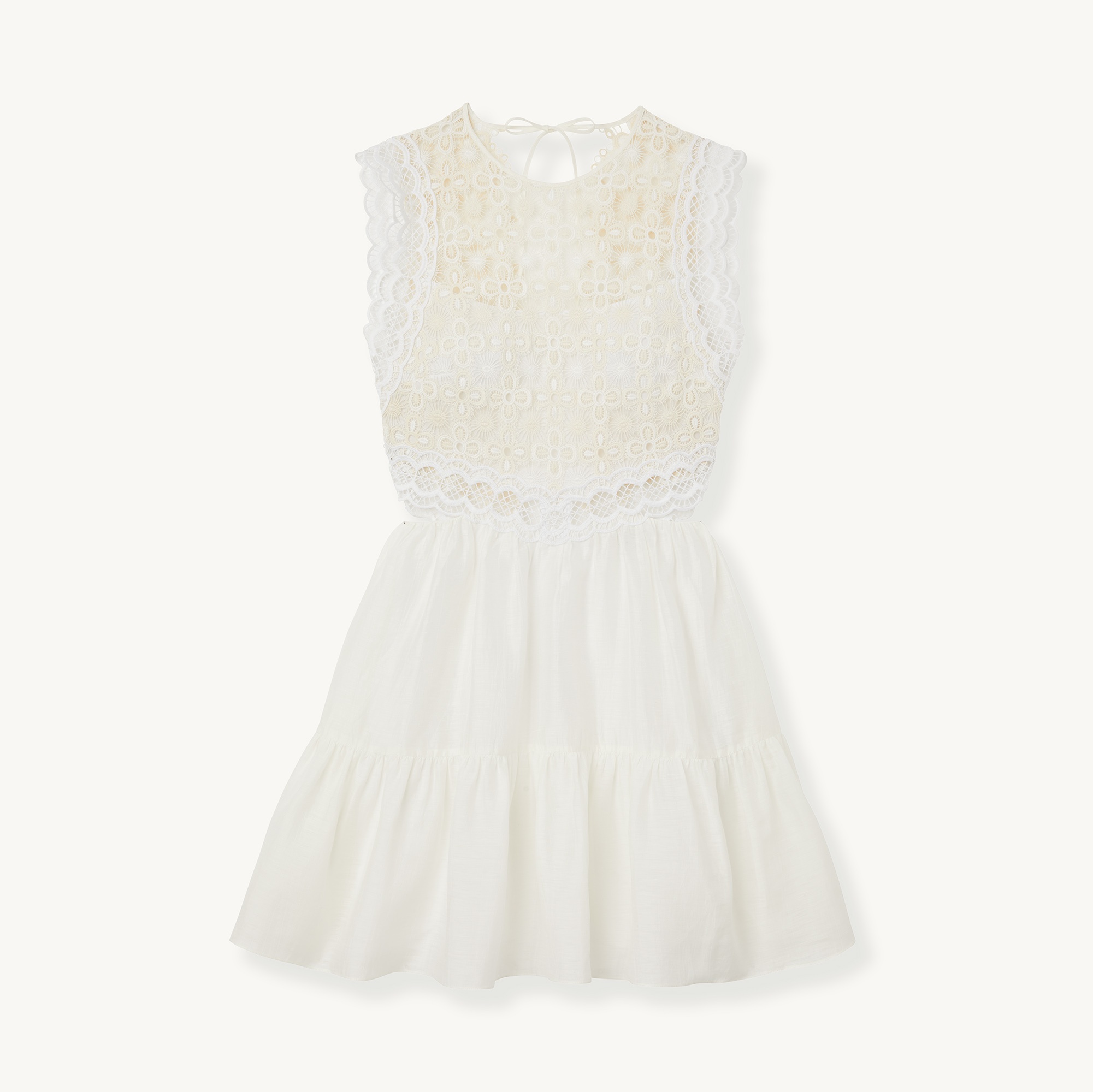 Short dual-fabric dress - 1