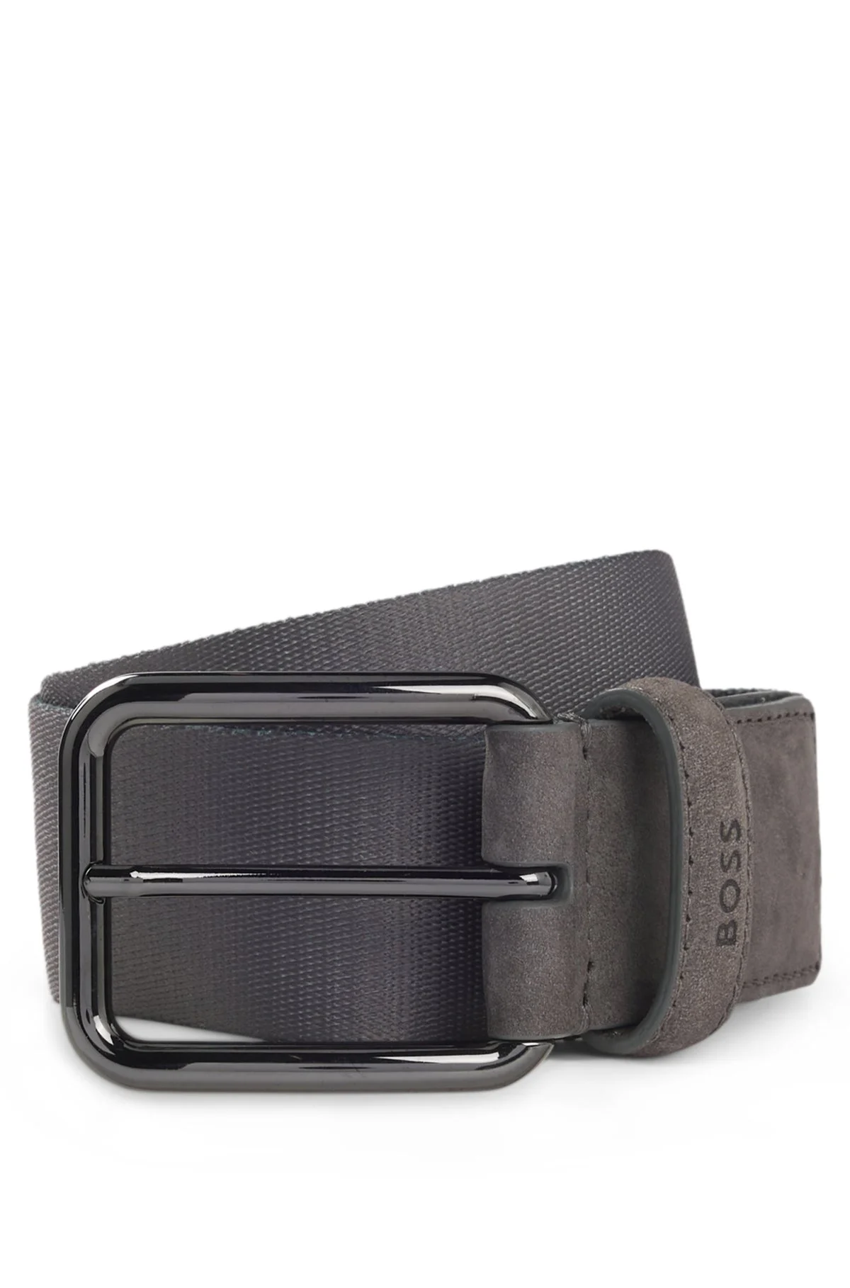 BOSS X ASTON MARTIN BELT IN NUBUCK LEATHER WITH WEBBING - 1