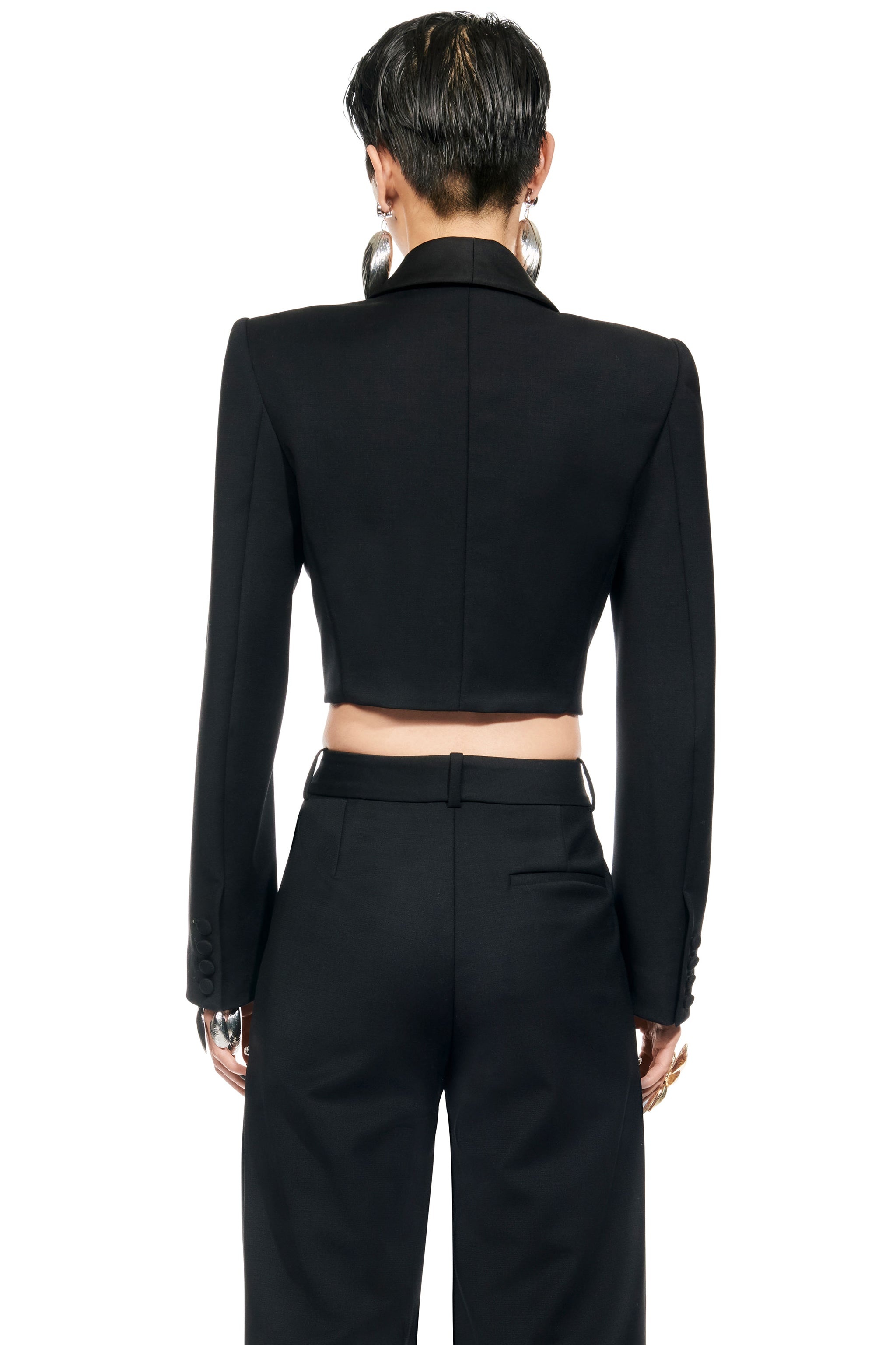 DECO BOW SLIT CROPPED BLAZER - 2