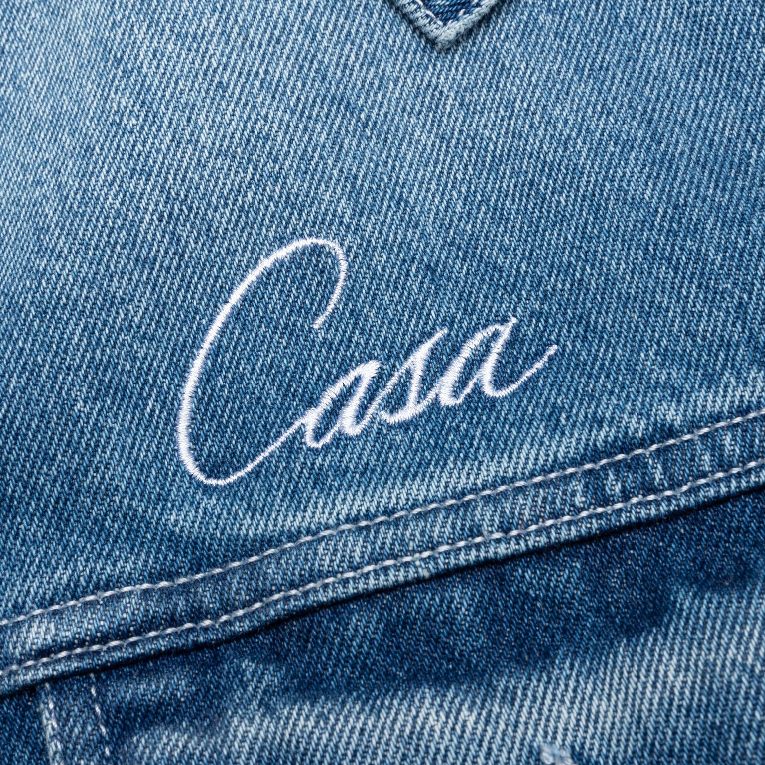 STONE WASH DENIM EMBROIDERED MOTIF JACKET - STONE WASH - 3