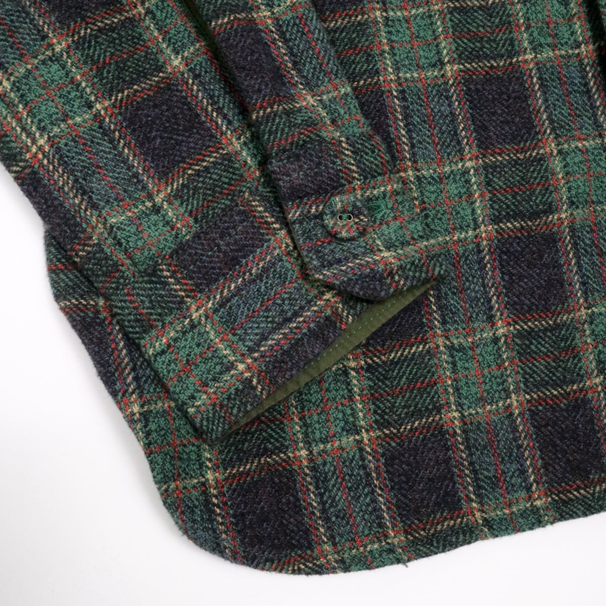 Cotton Tweed Check Double Pocket Shirt Green - 4