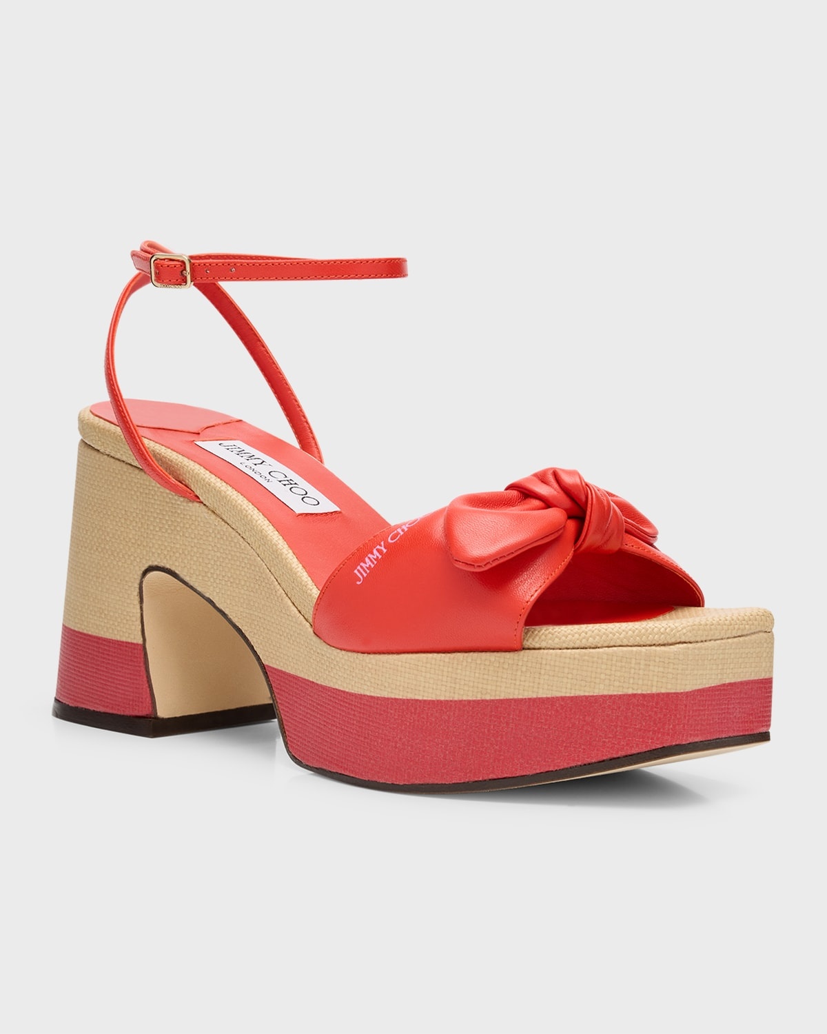 Ricia Knotted Bow Platform Sandals - 3