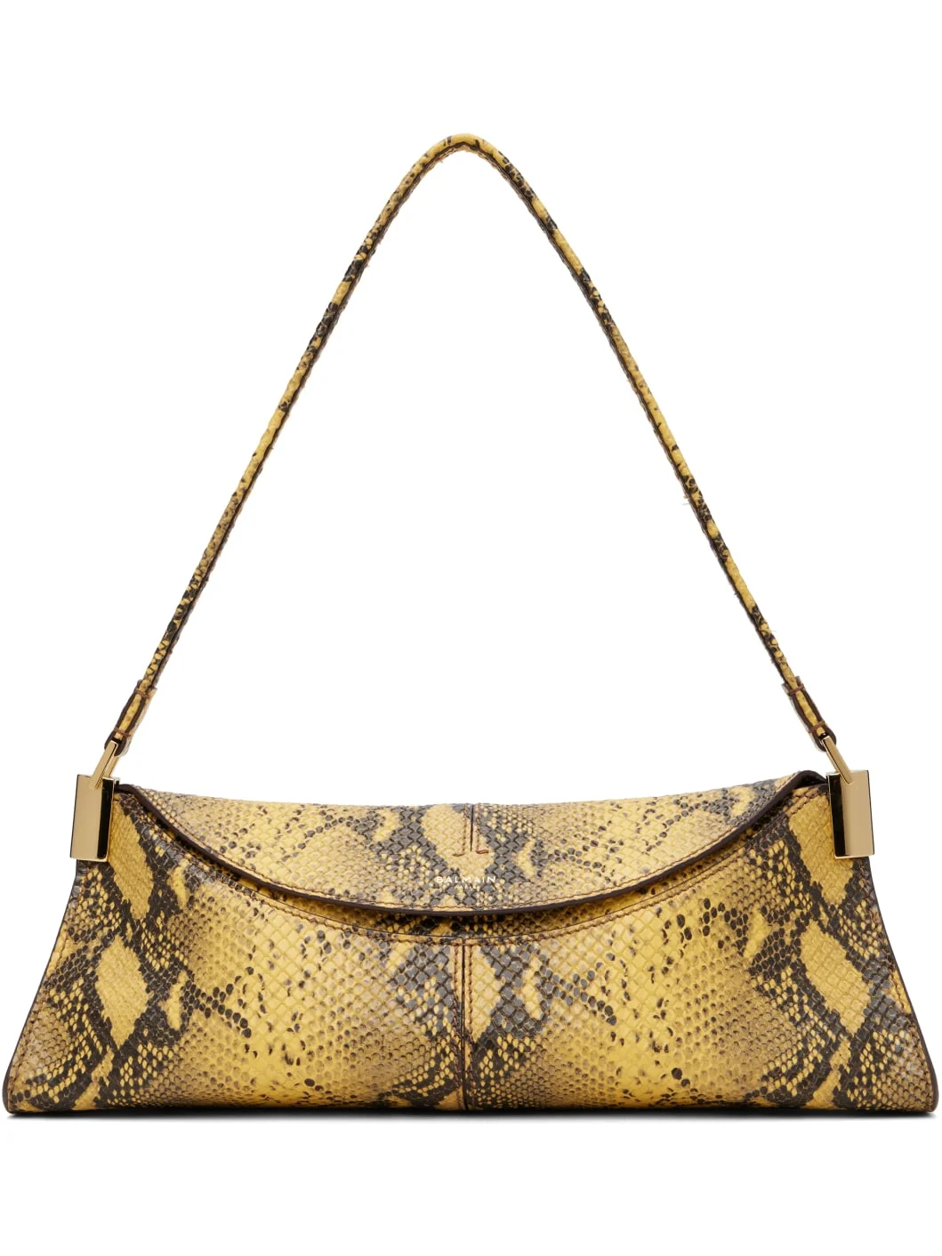 Yellow & Black 64-83 Small Python-Effect Leather Bag - 1