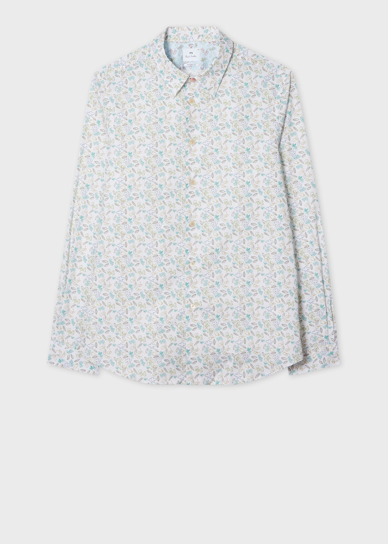 White Organic Cotton 'Globe Flower' Shirt 1