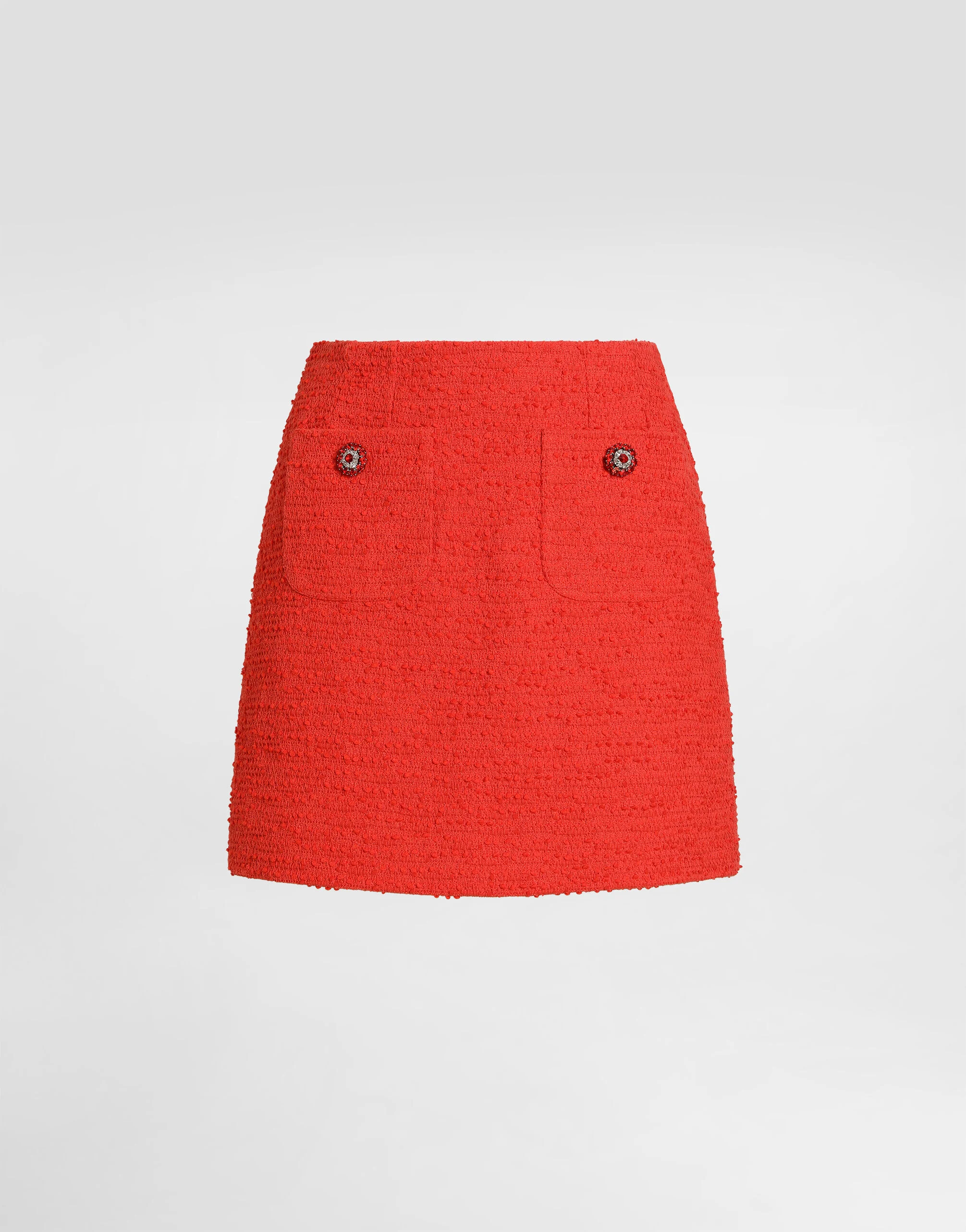 Tweed miniskirt with jewel buttons - 1