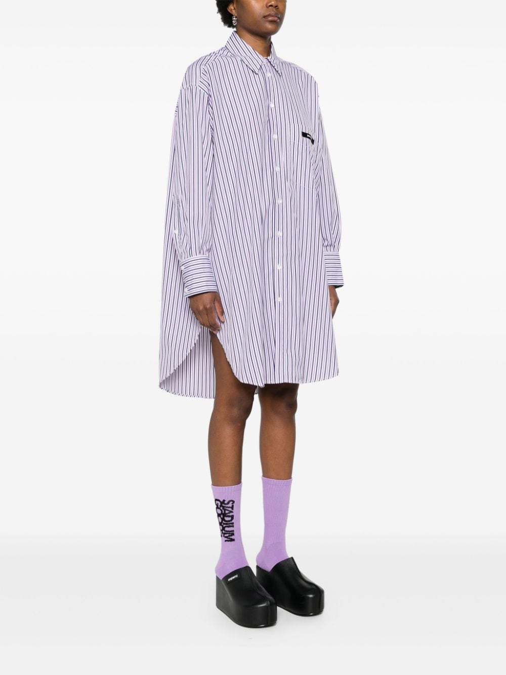 striped midi shirt dress - 3