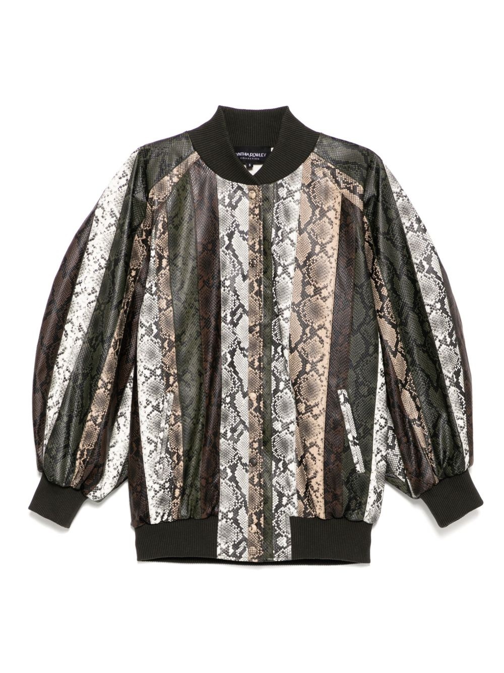 snake-embossed vegan bomber jacket - 1