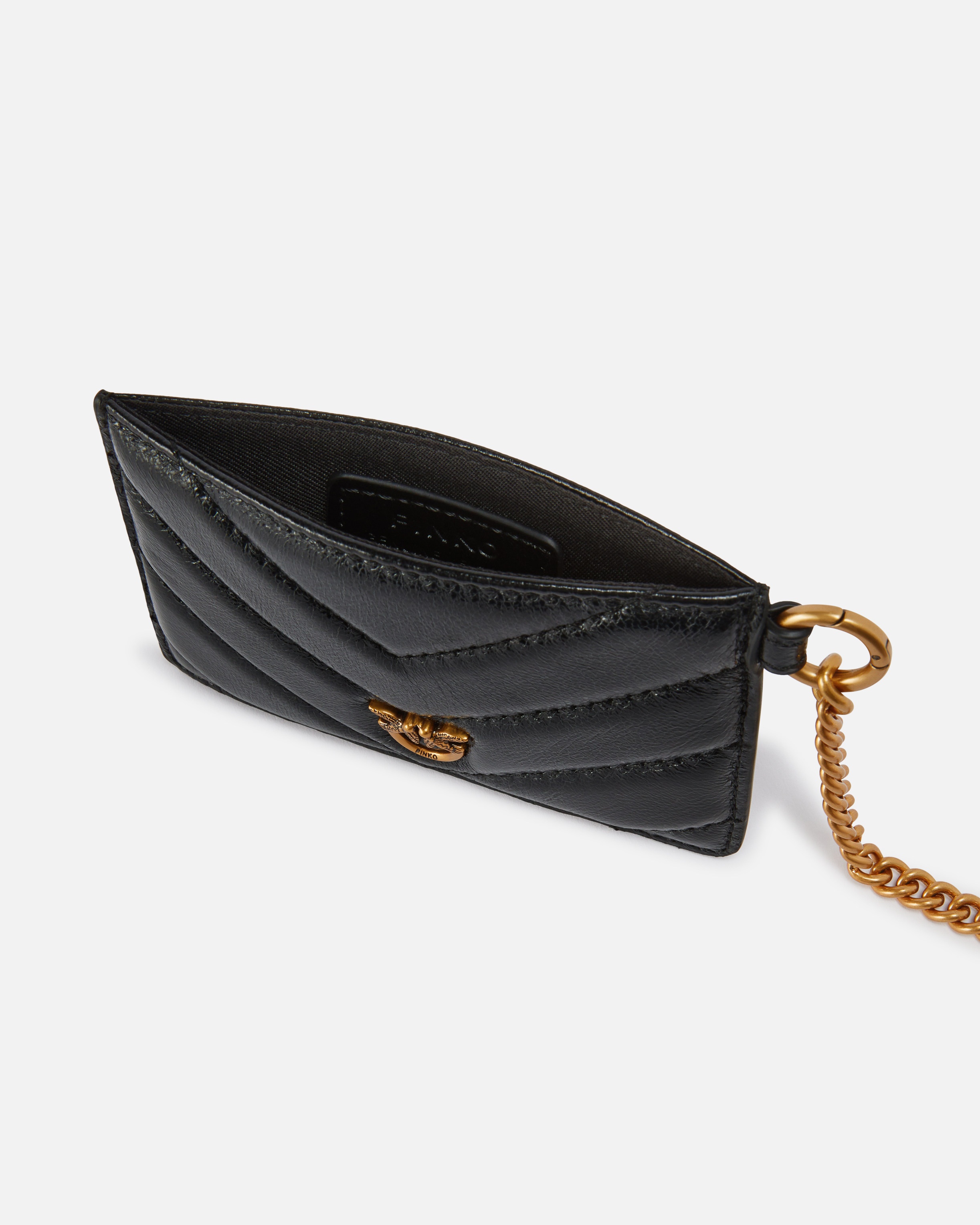 METALLIC LEATHER POUCH WITH CARD SLOTS - 4