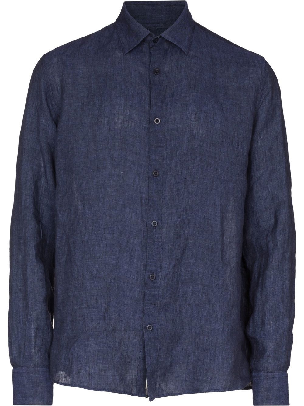 button-fastening linen shirt - 1