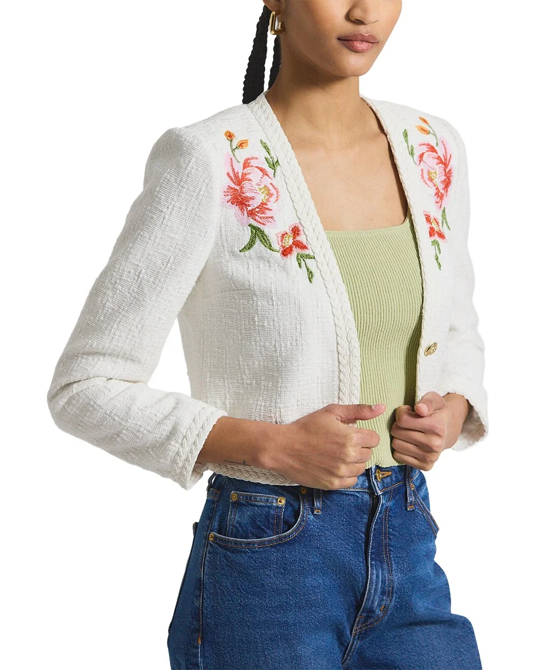 Derek Lam 10 Crosby Bayle Embroidered Tweed Jacket - 1