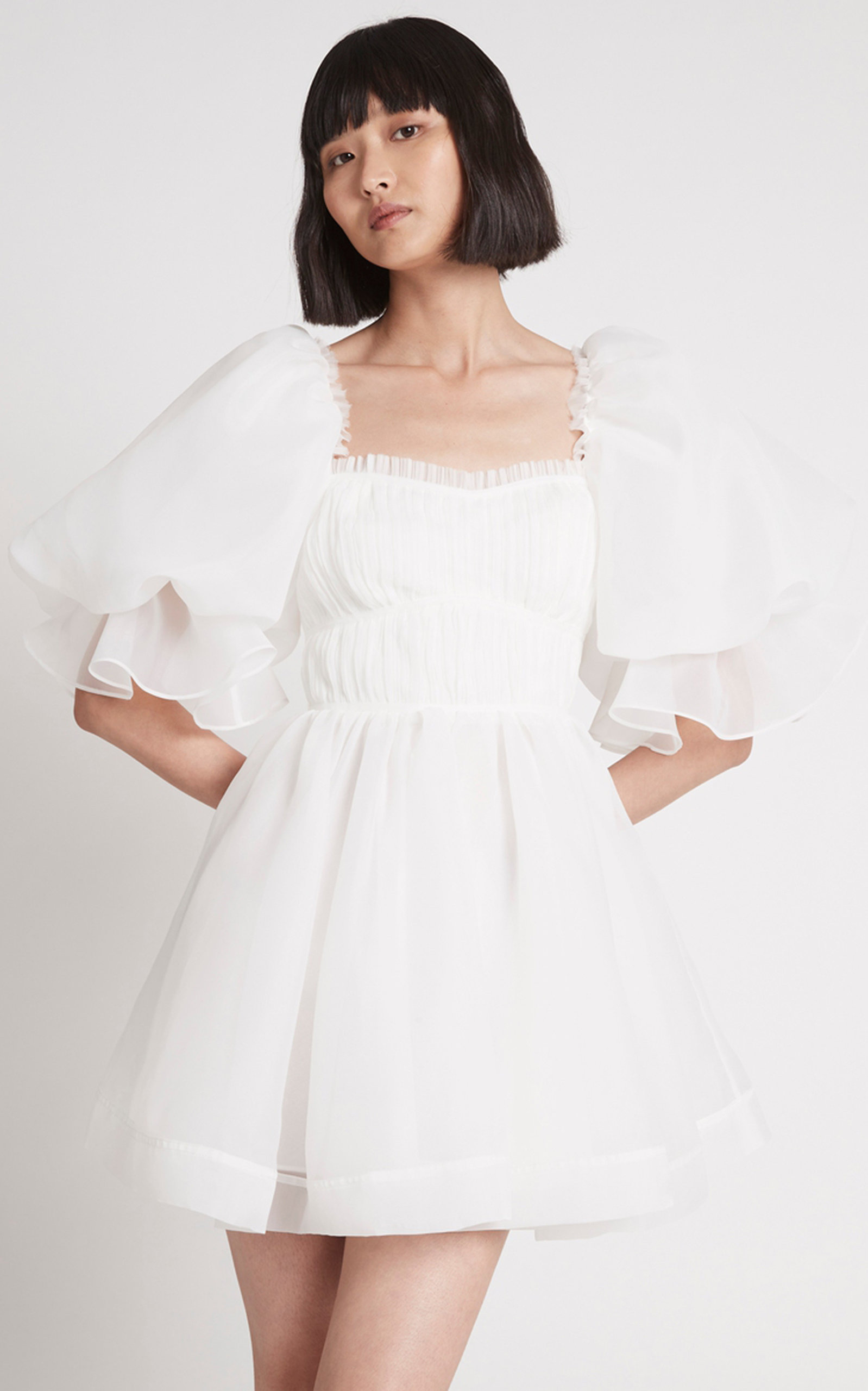 Astrid Tie Back Mini Dress white - 3