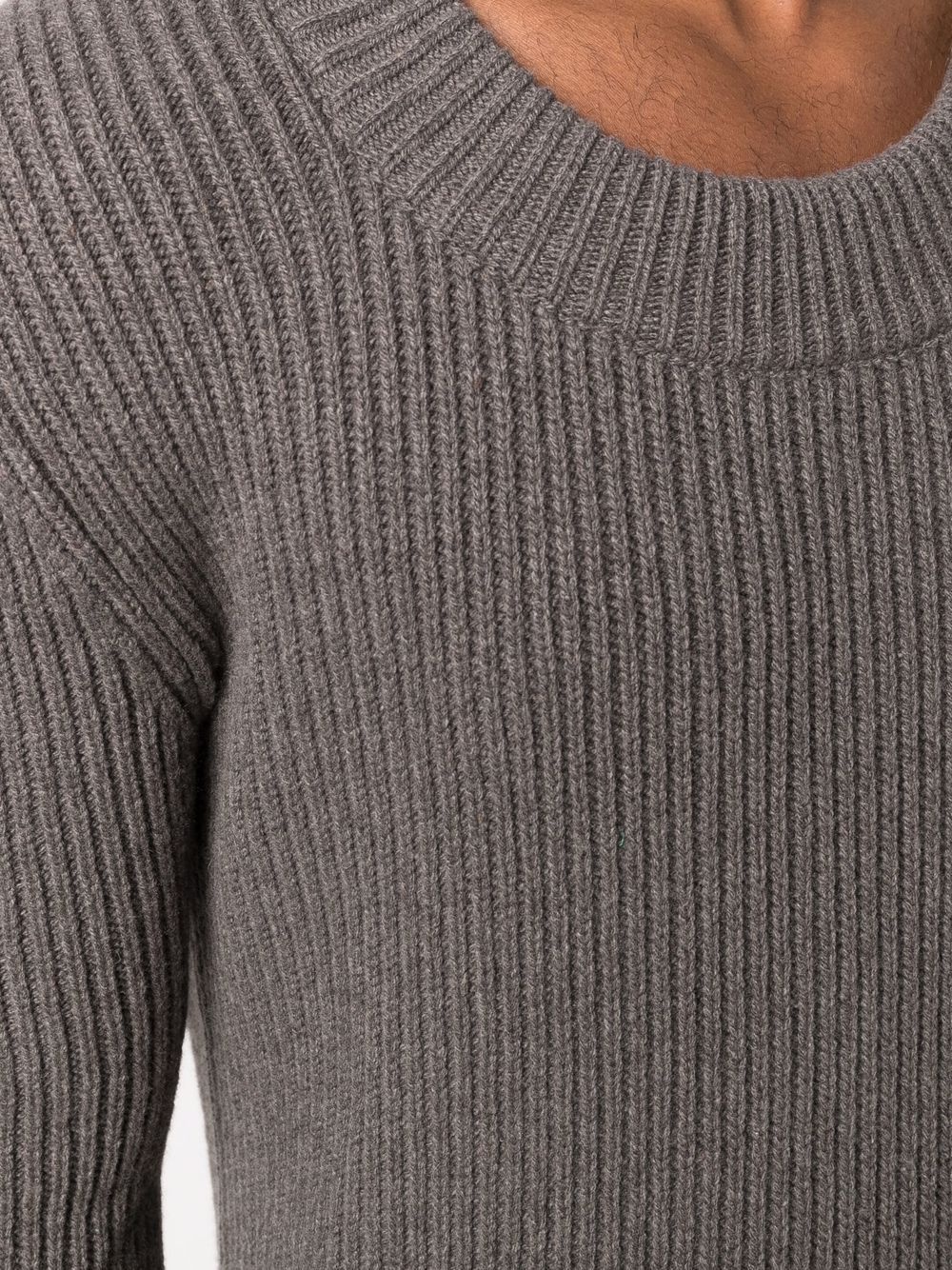 cashmere-blend ribbed knit jumper - 5