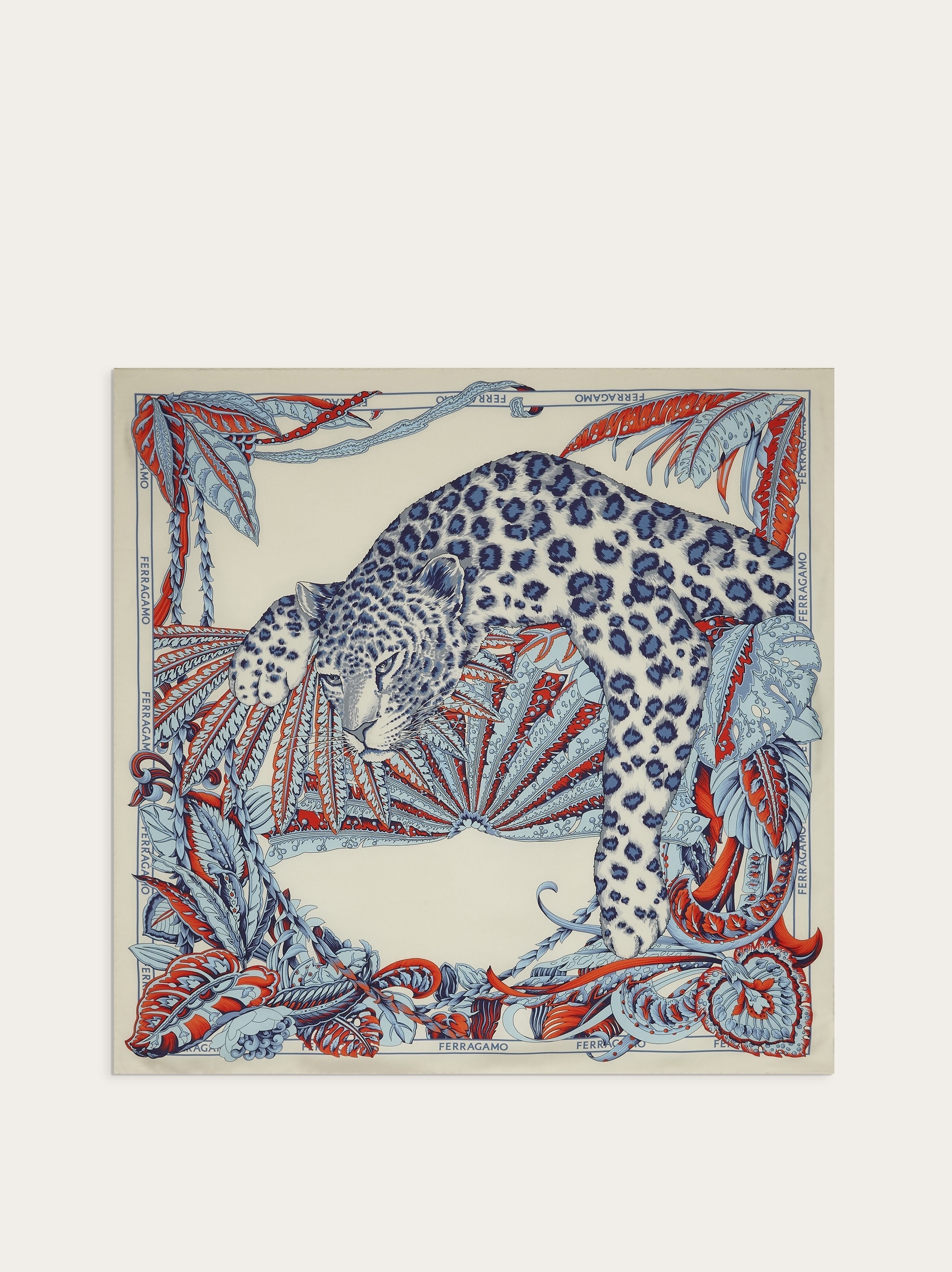 Animalier print silk foulard 1