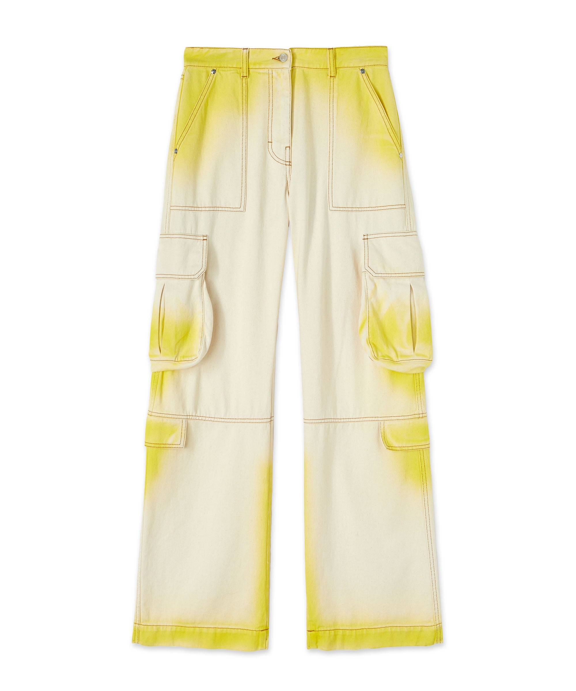 Bull cotton cargo pants with faded treatment - 1