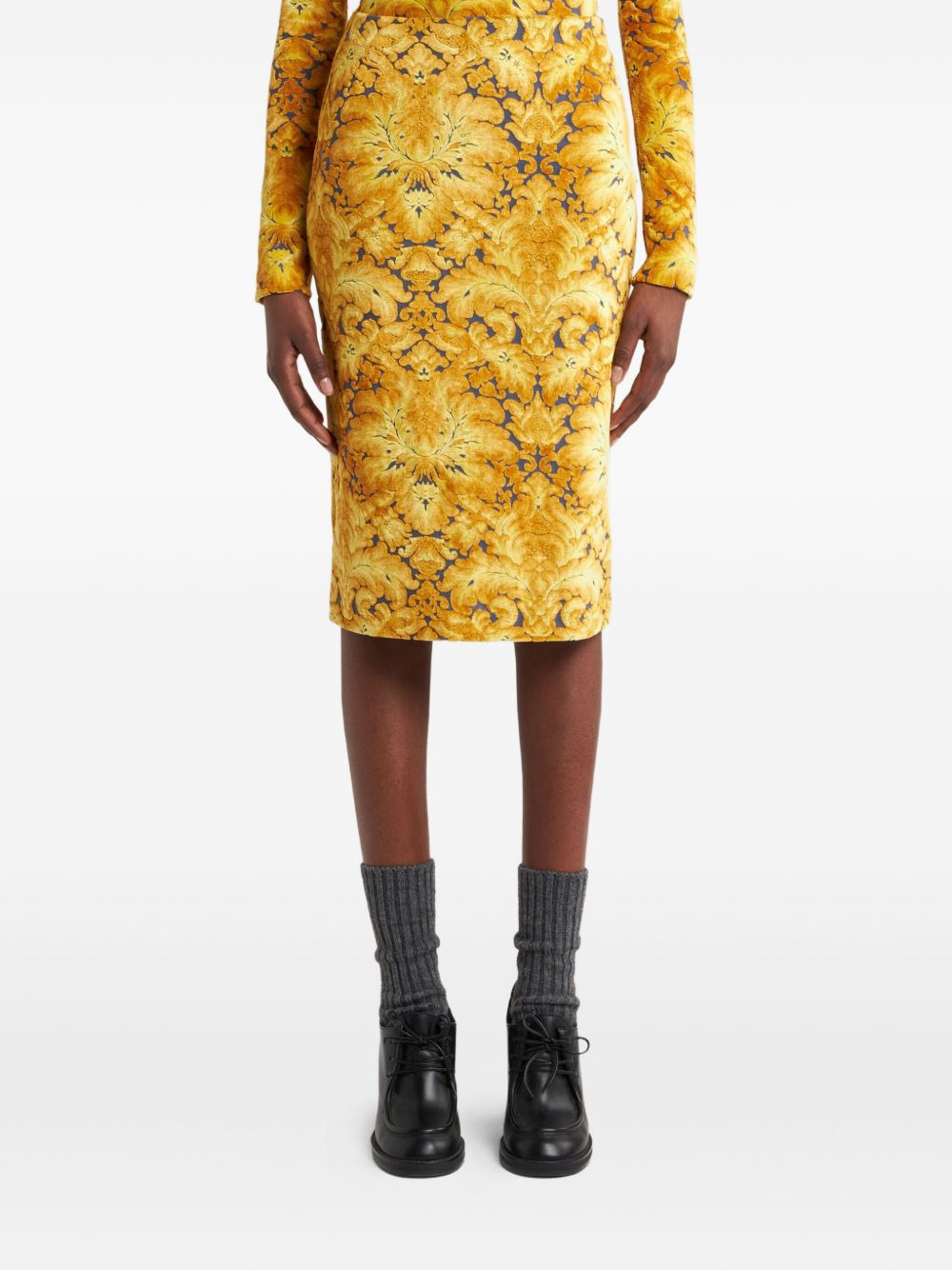 chenille jacquard midi skirt - 3
