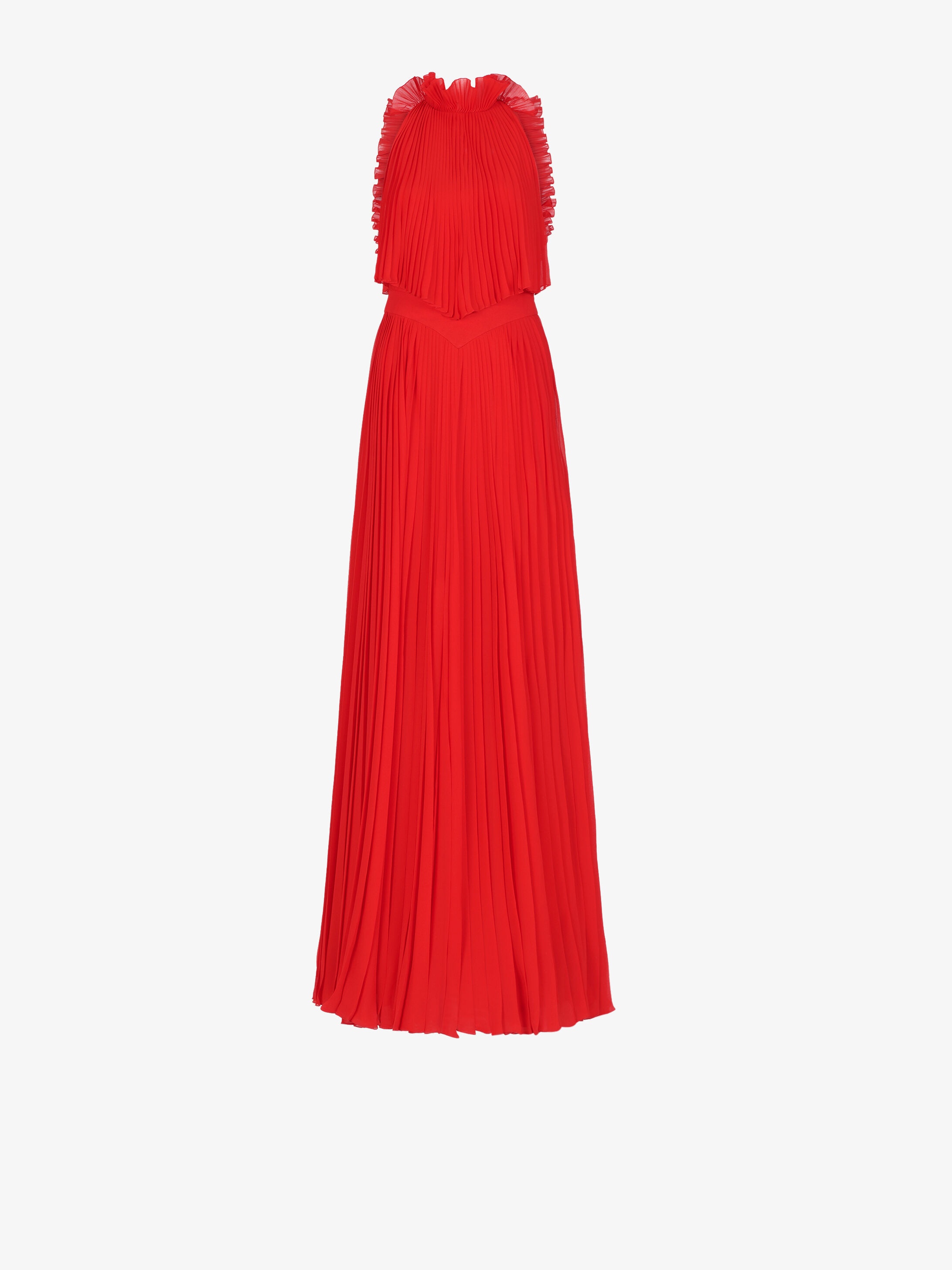 Pleated evening dress with ruffles - 1