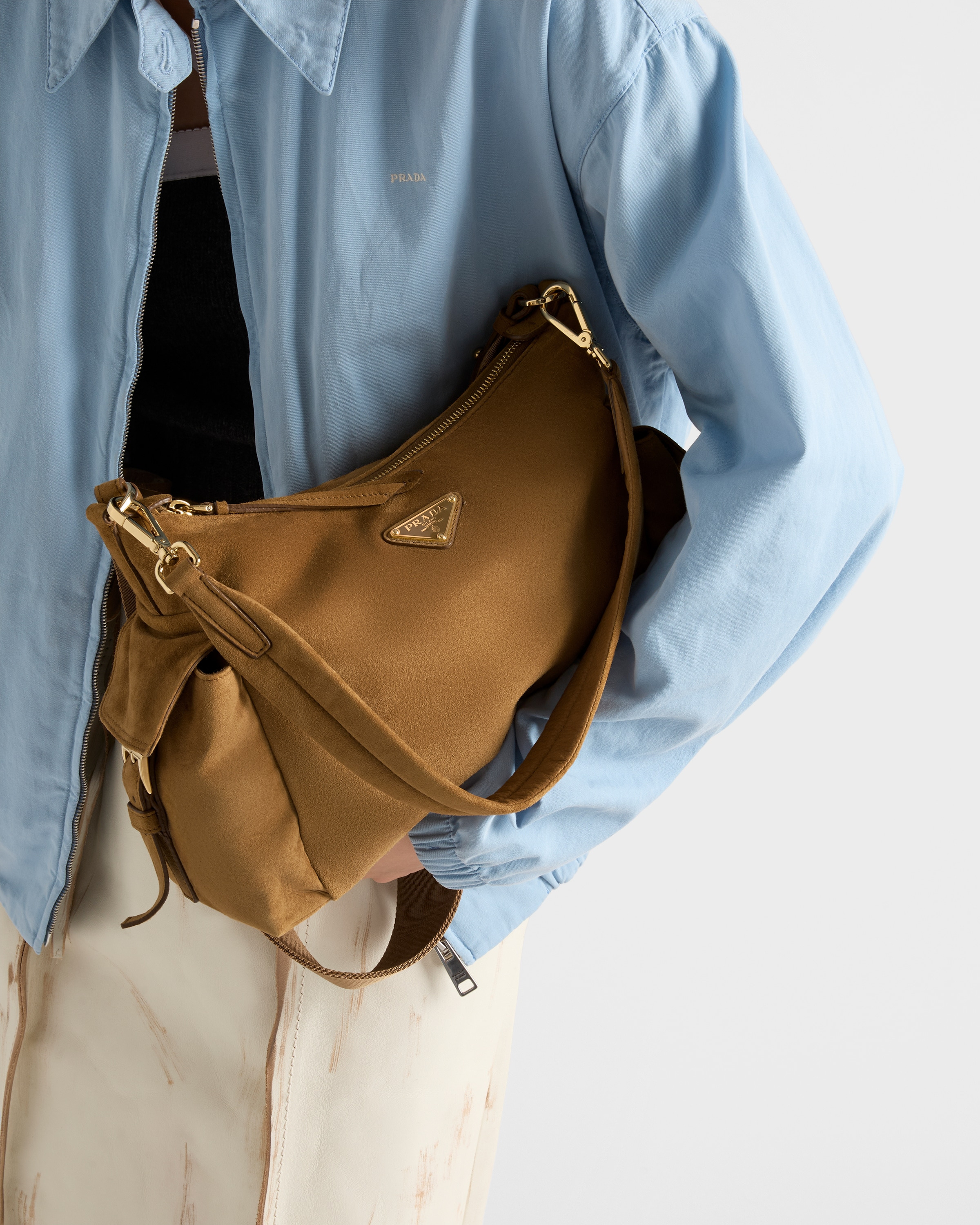 Large Prada Explore suede bag - 8