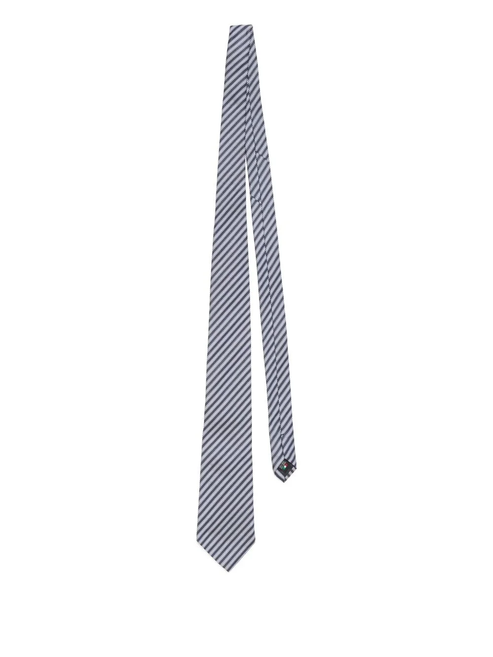 striped-pattern silk tie - 1