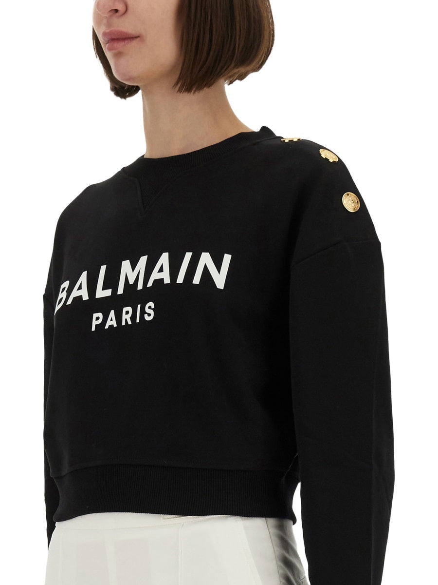 Balmain Women Sweatshirt With Logo Print - 4