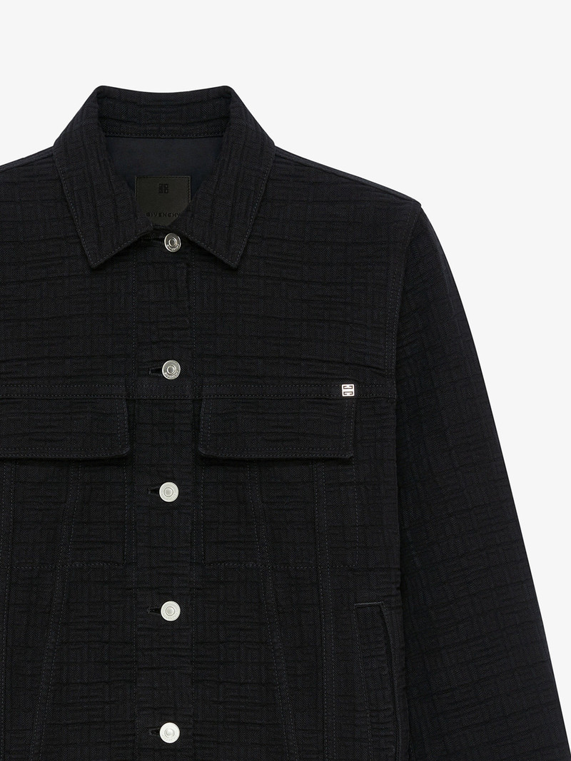 Givenchy 4G JACKET IN DENIM WITH TAG EFFECT DOG PRINT outlook