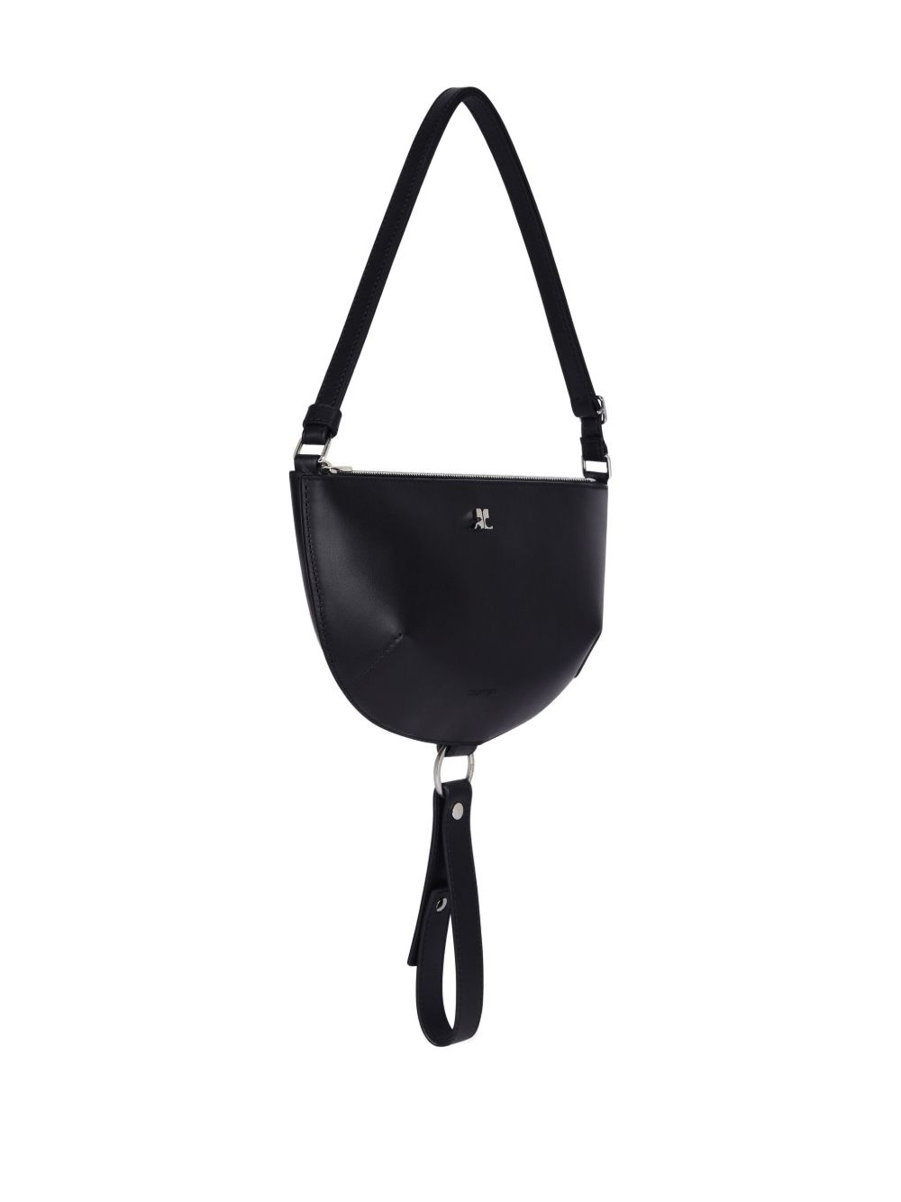 half-moon leather shoulder bag - 5