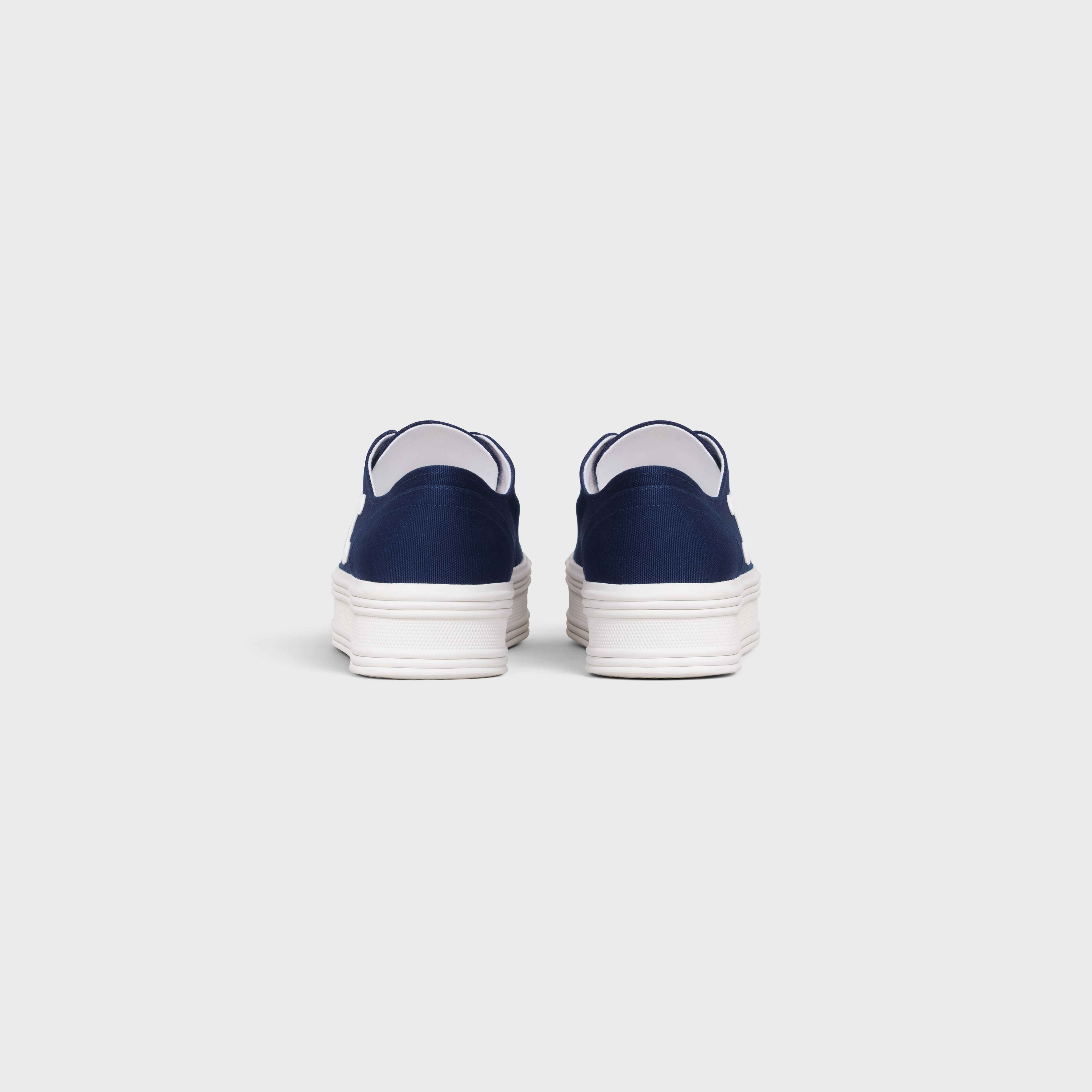 JANE LOW LACE-UP SNEAKER WITH TRIOMPHE PATCH in Canvas and Calfskin - 3