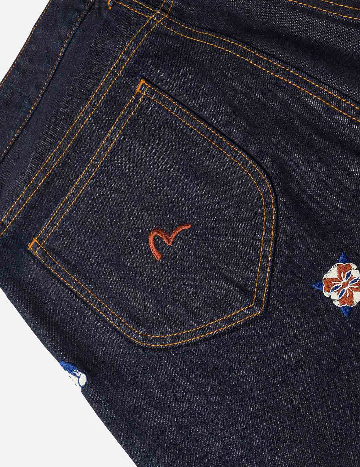 Allover Brand Embroidery Regular Fit Jeans #2000 - 9