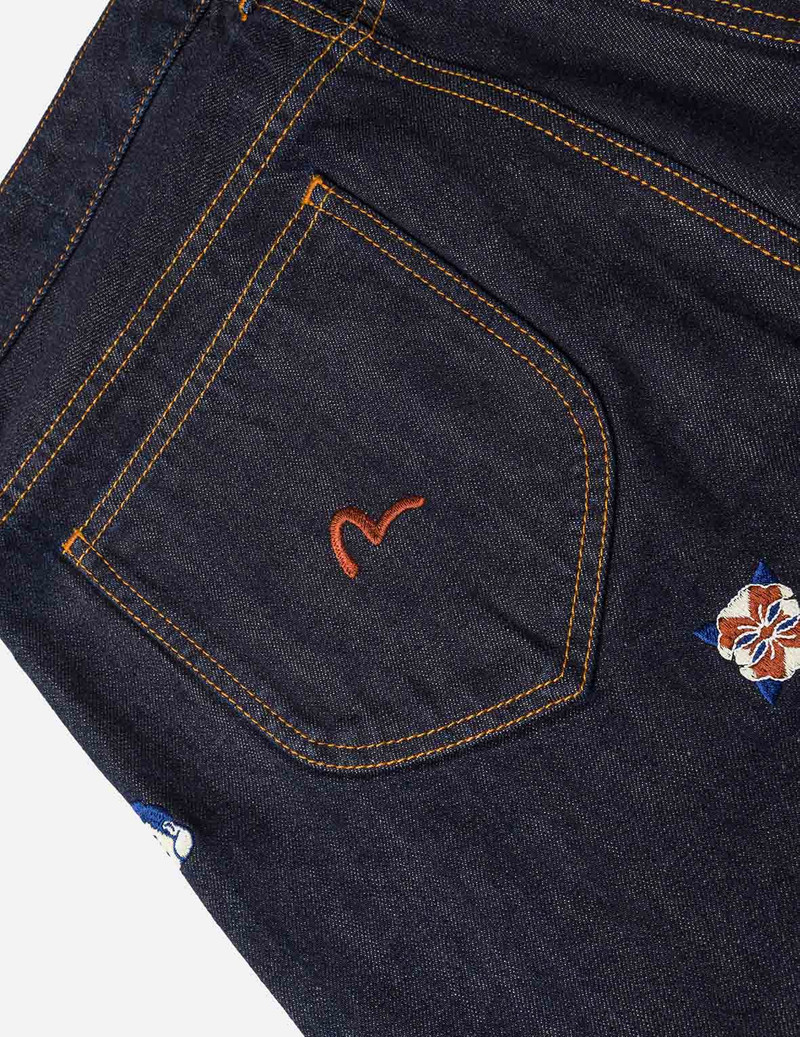 Allover Brand Embroidery Regular Fit Jeans #2000 11