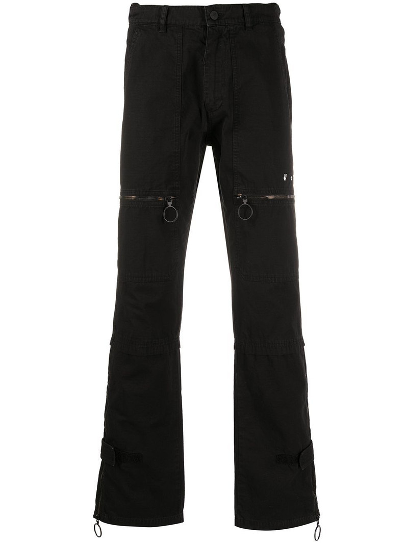 multi-pocket straight-leg jeans 1