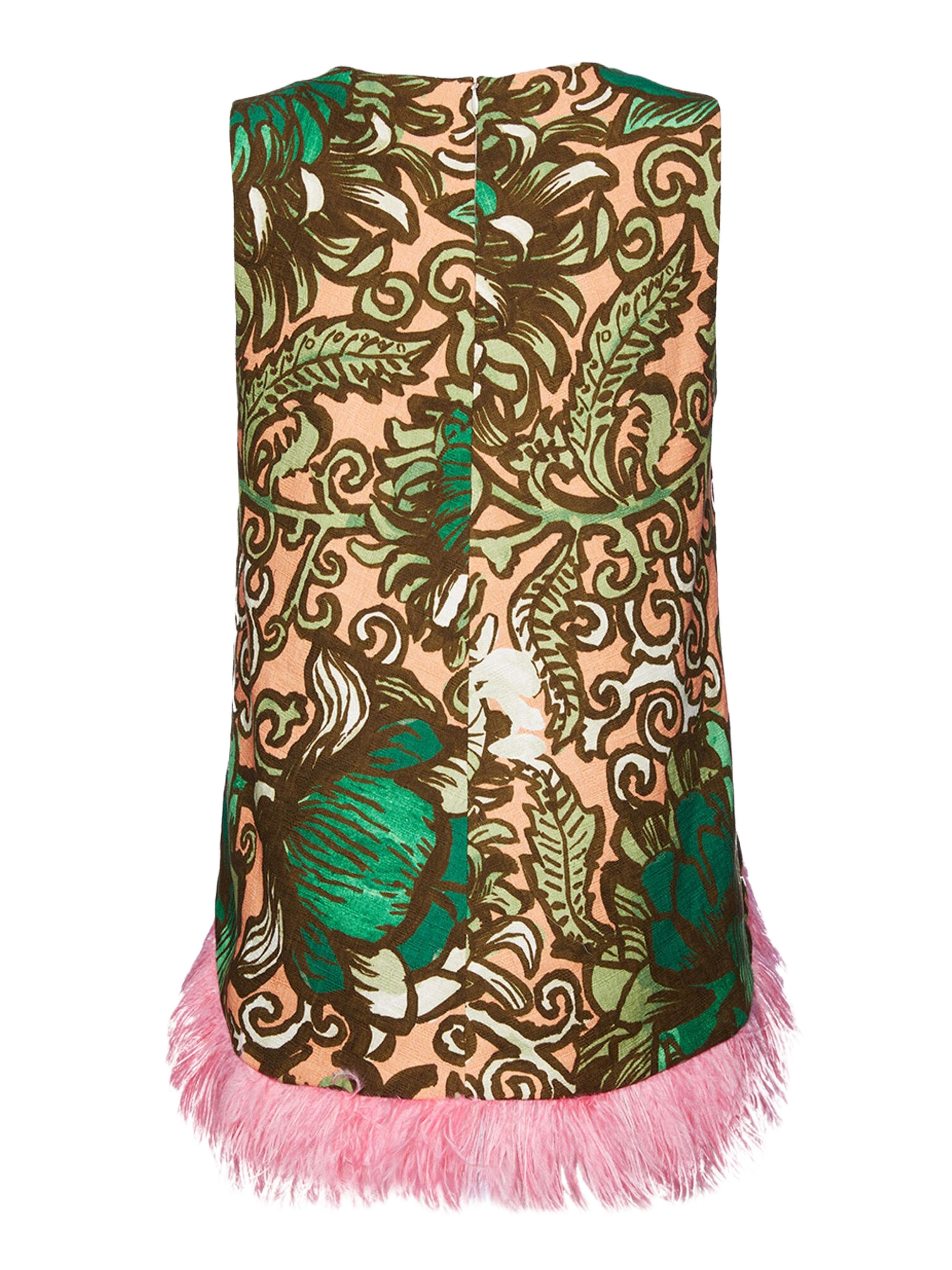 La DoubleJ La Scala Top With Feathers Anemone Pink Olive at Nordstrom - 3