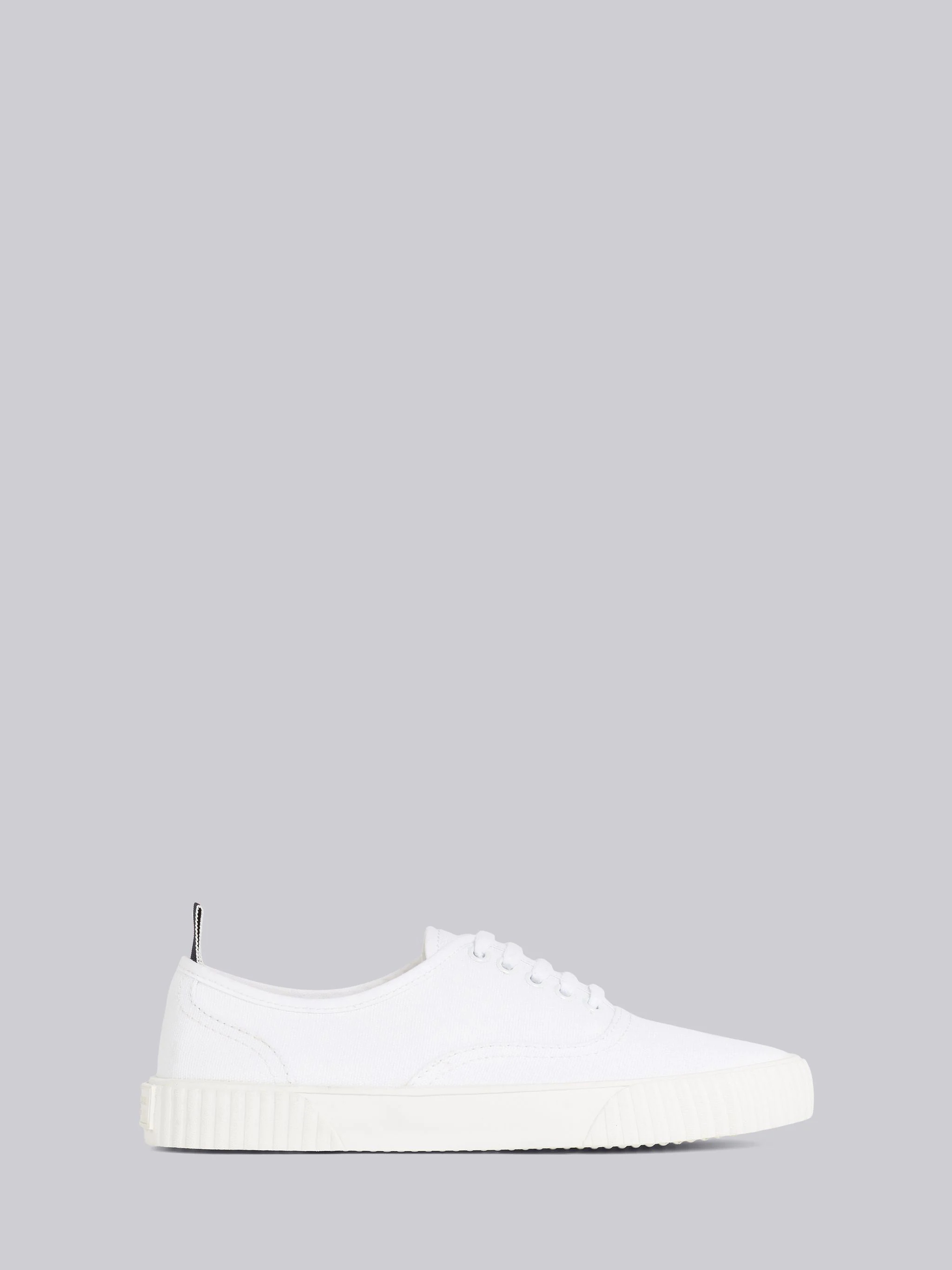 White Cotton Canvas Heritage Sneaker - 1