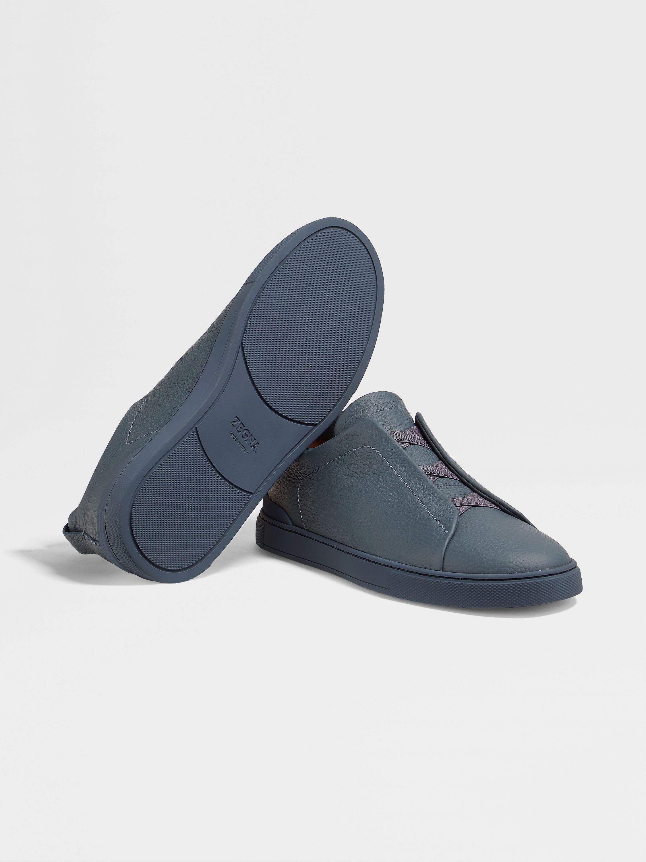 AVIO BLUE DEERSKIN TRIPLE STITCH™ SNEAKERS - 5