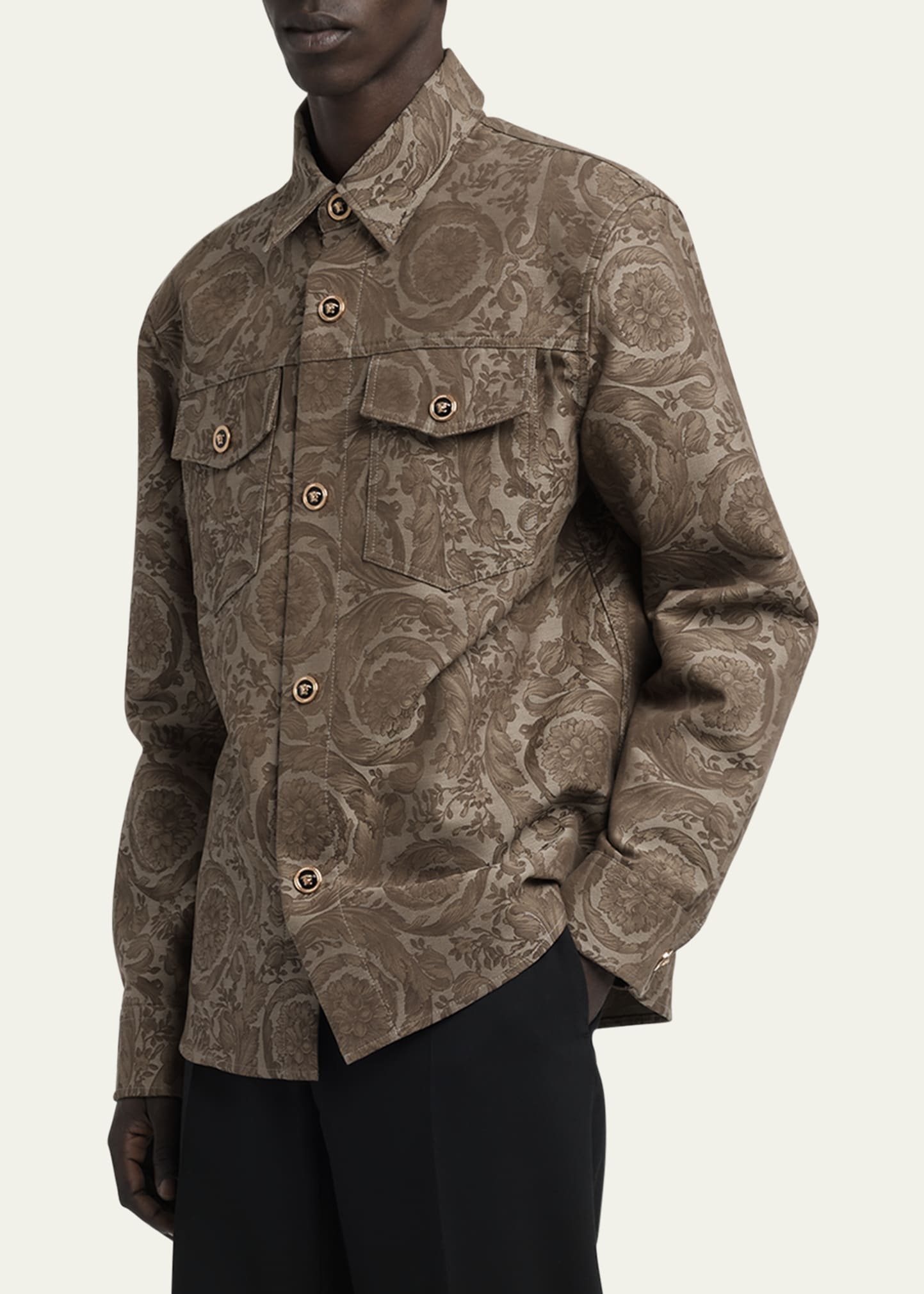Men's Barocco Jacquard Overshirt - 4