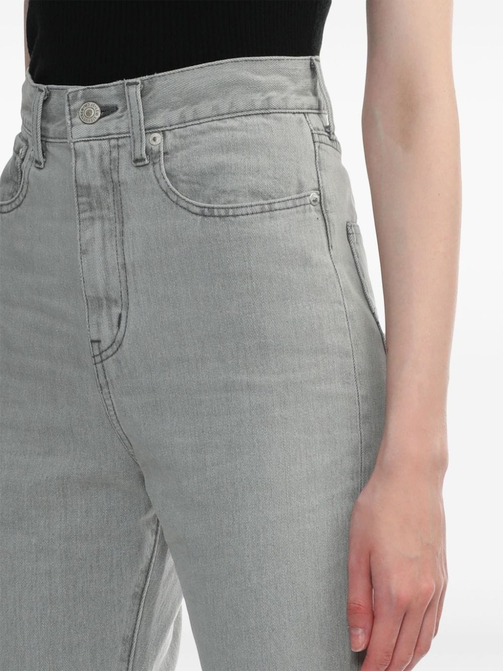 distressed flared jeans - 5