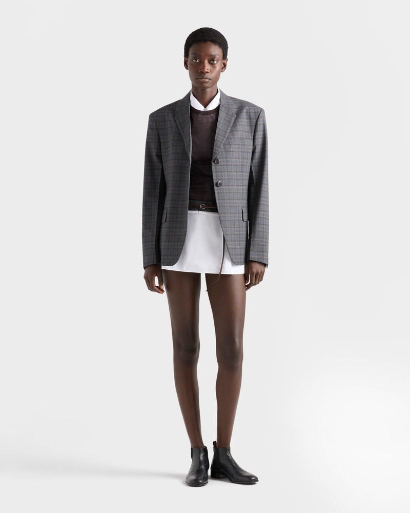 Prada Single-breasted Prince Of Wales checked wool jacket outlook