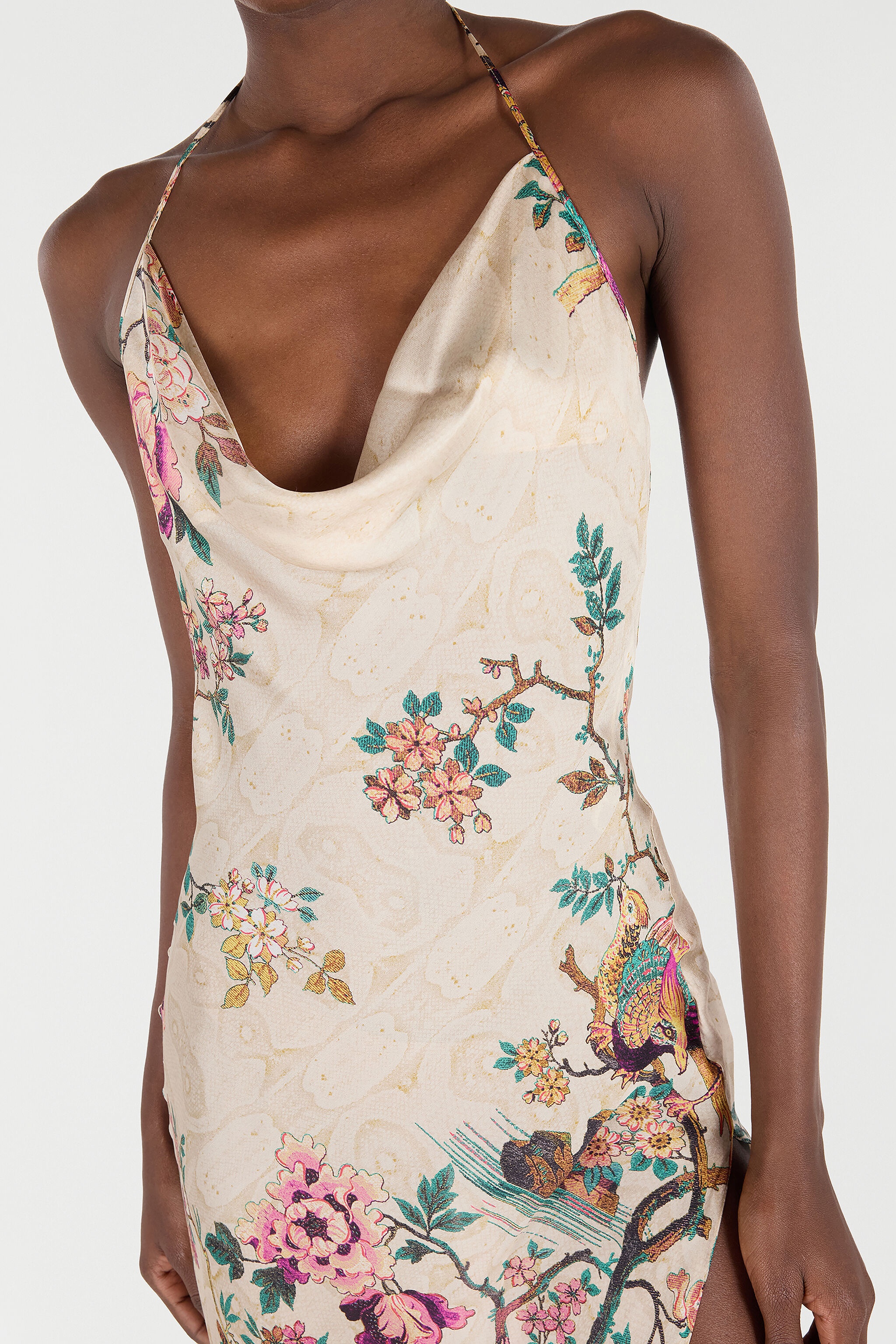 Extra Long Dress in Pure Silk with Print - 7