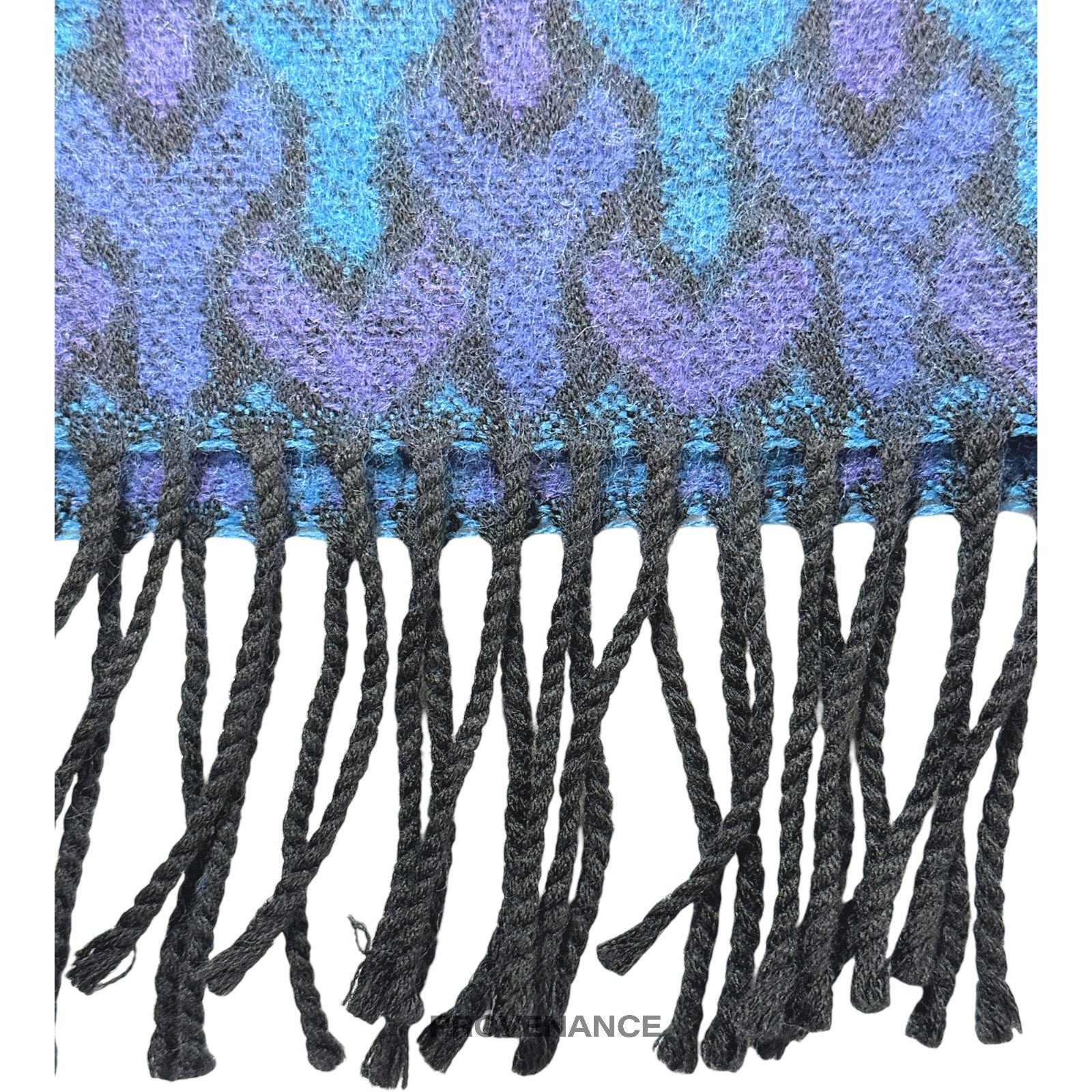 Yves Saint Laurent YSL Wool Throw Scarf Blanket - Blue - 5