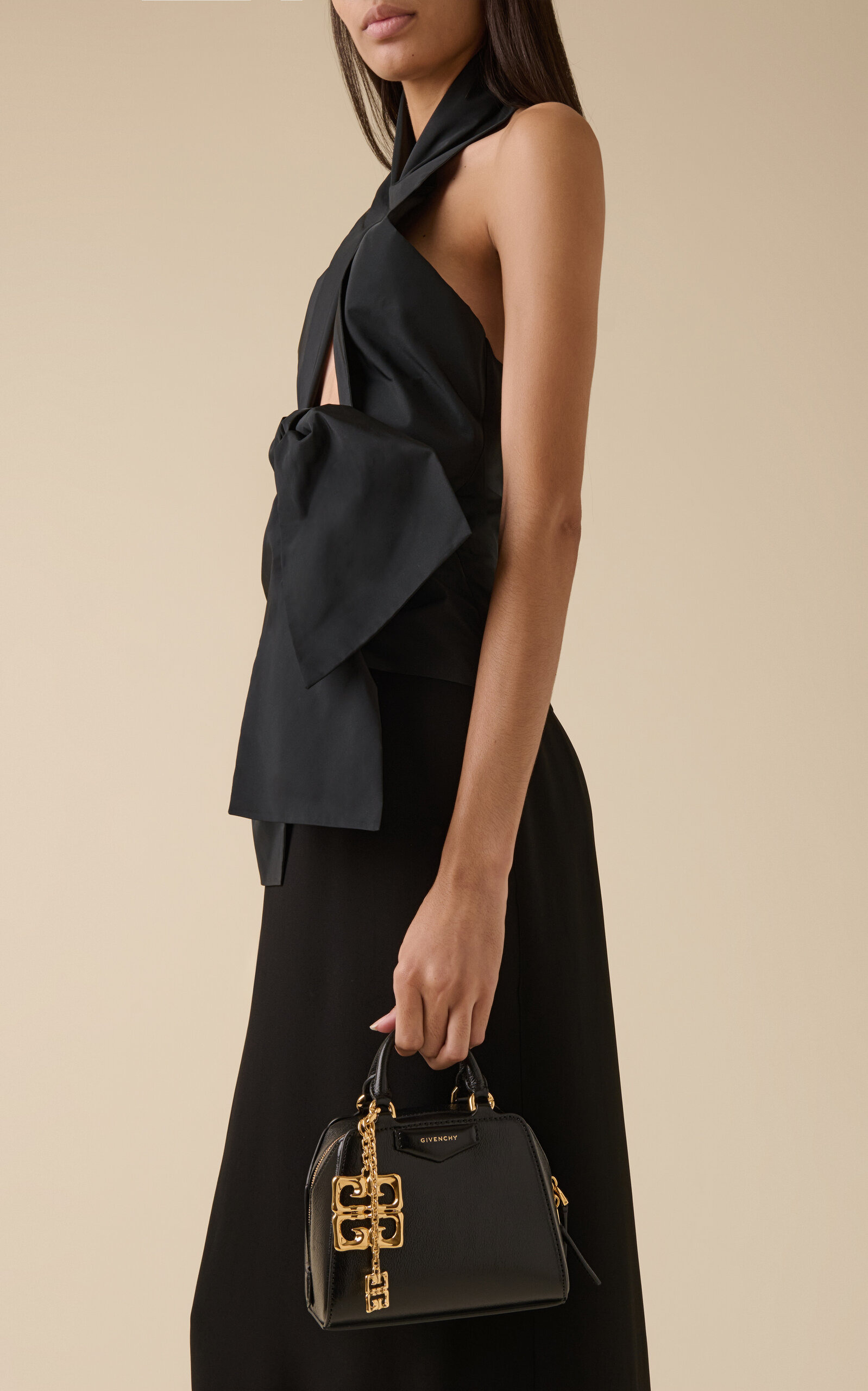 Mini Antigona Cube Leather Top Handle Bag black - 2