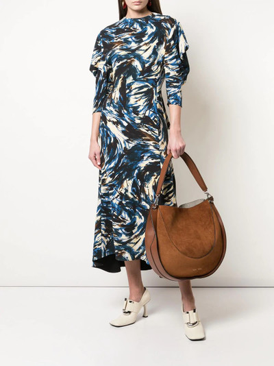 Proenza Schouler feather print puff-sleeve dress outlook