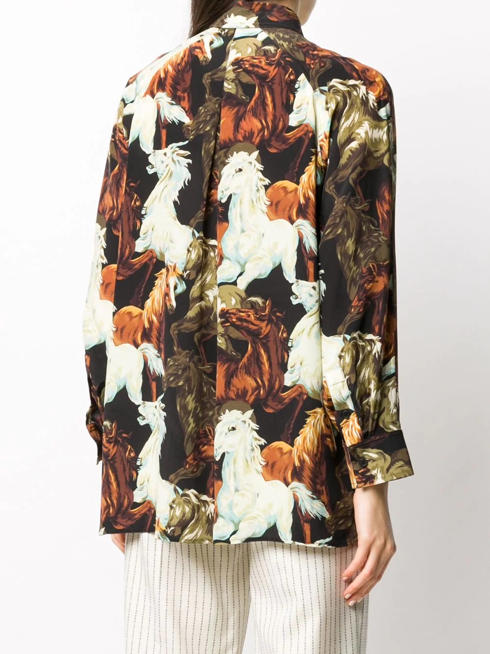 horse print silk shirt - 4