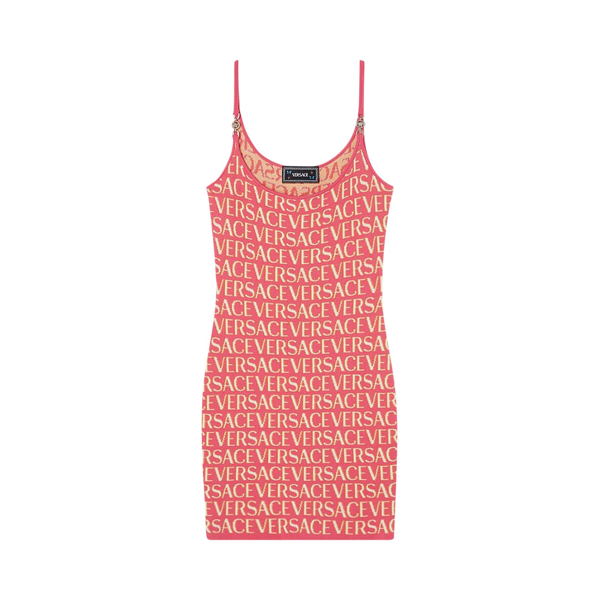 Versace Monogram Knit Mini Dress 'Fuchsia Pink' - 1