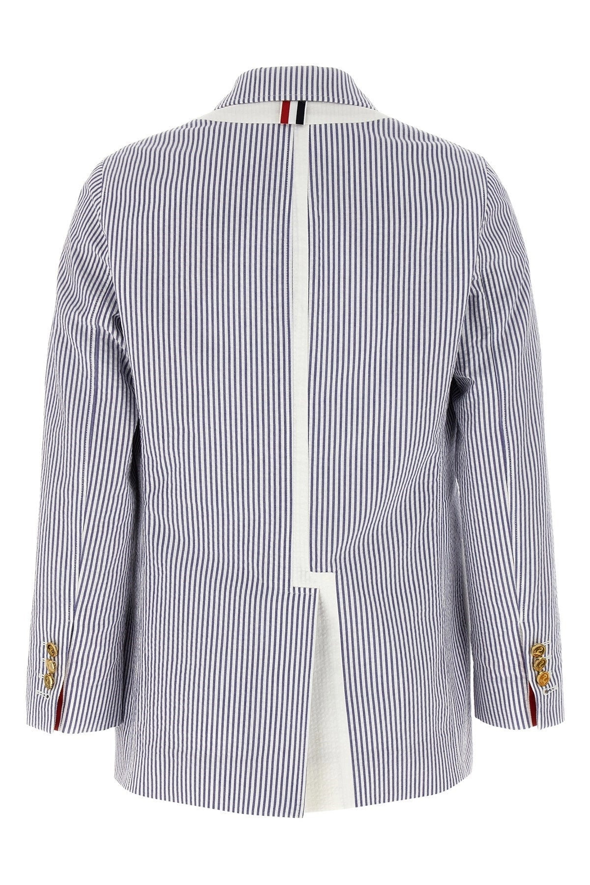 Thom Browne Women Single-Breasted Seersucker Blazer - 2