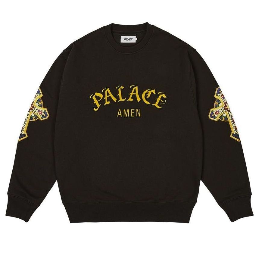 PALACE Palace Saints Crewneck Sweatshirt Black P26CS009 kickscrew REVERSIBLE