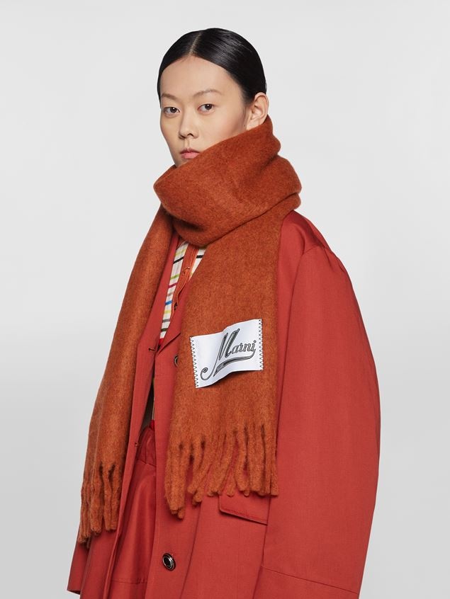 GREY BRUSHED ALPACA SCARF - 2